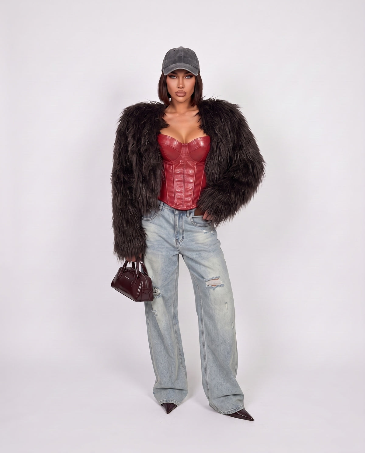 Total Look Fluffy Crush-Brown