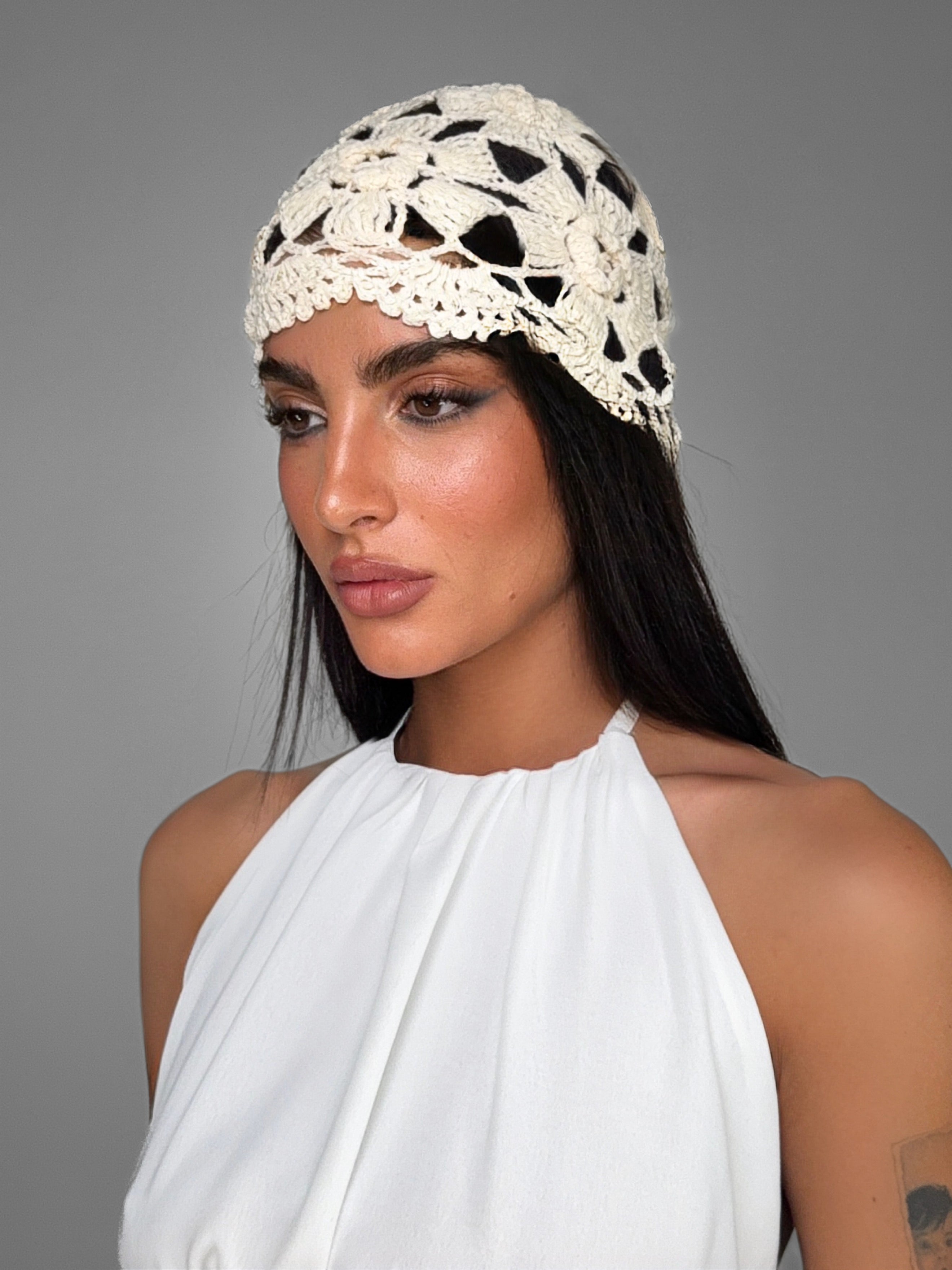 Cappello Crochet Beige Boho