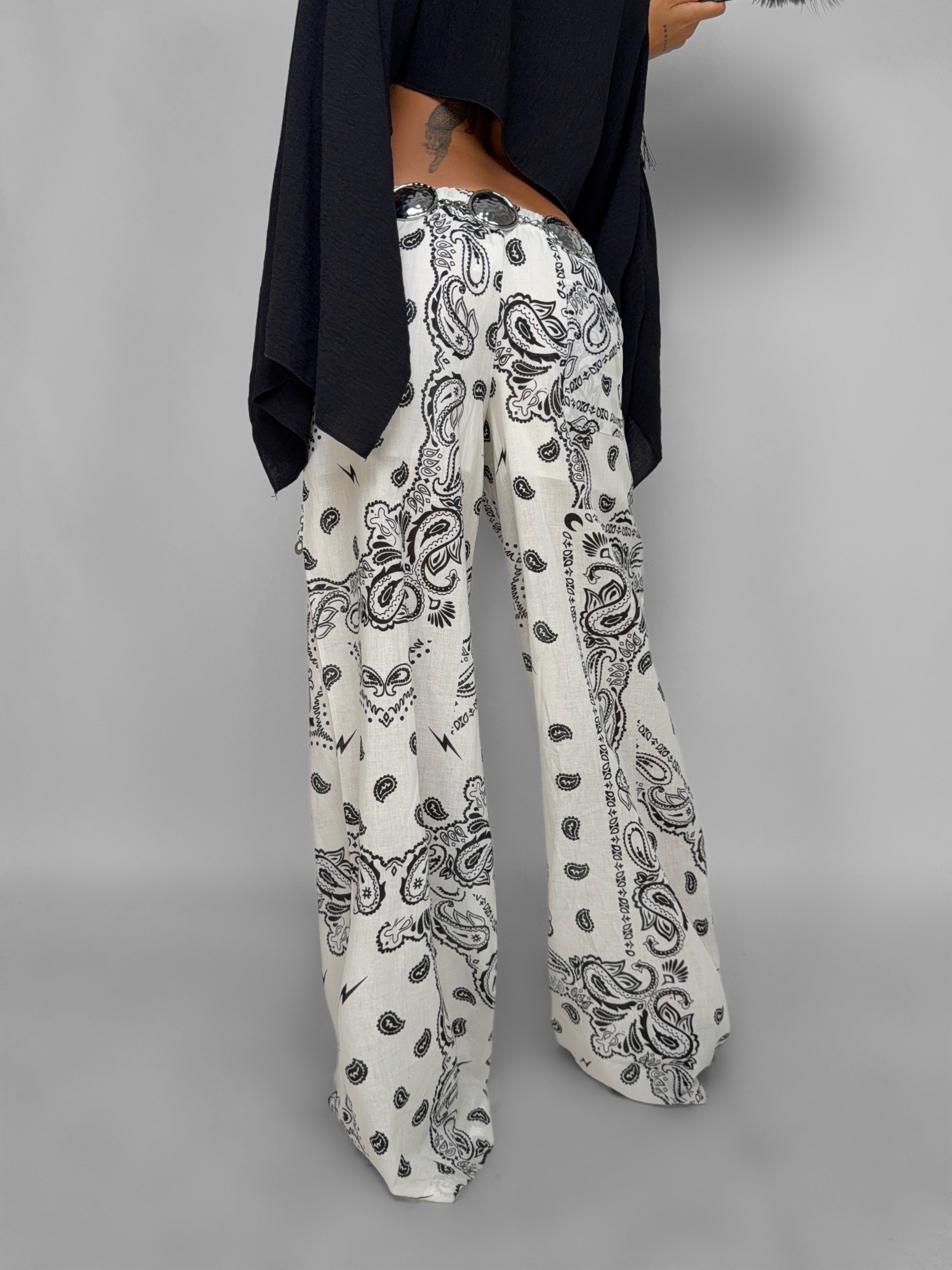 Pantalone Paisley-White