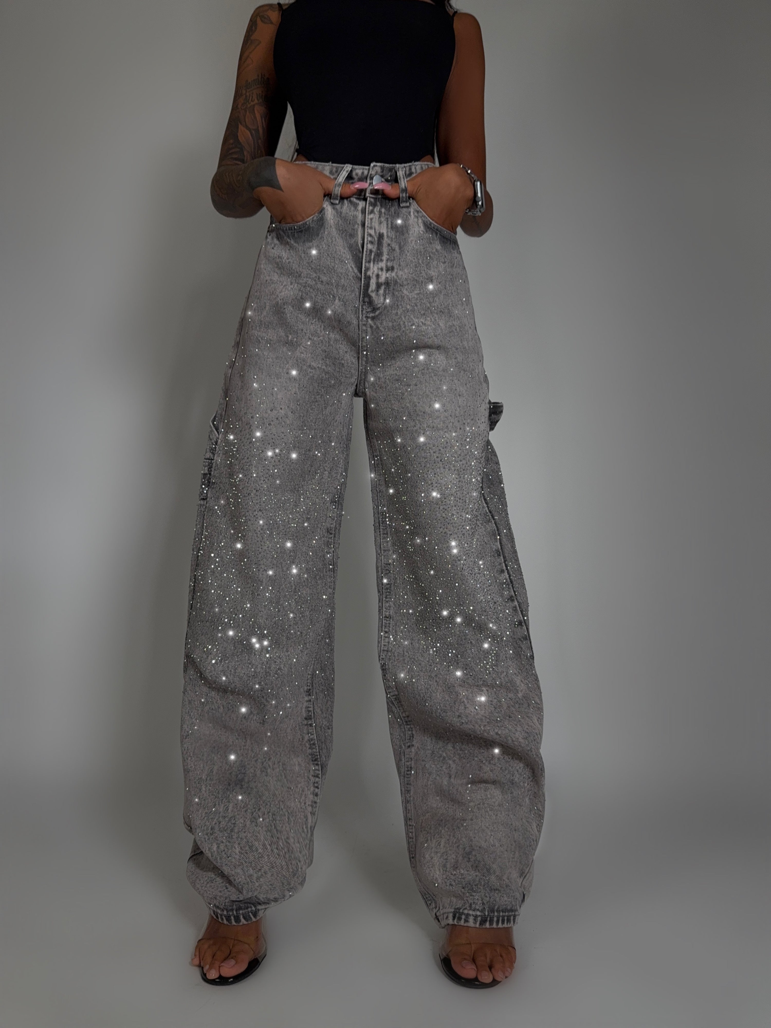 Jeans Grey Crystal