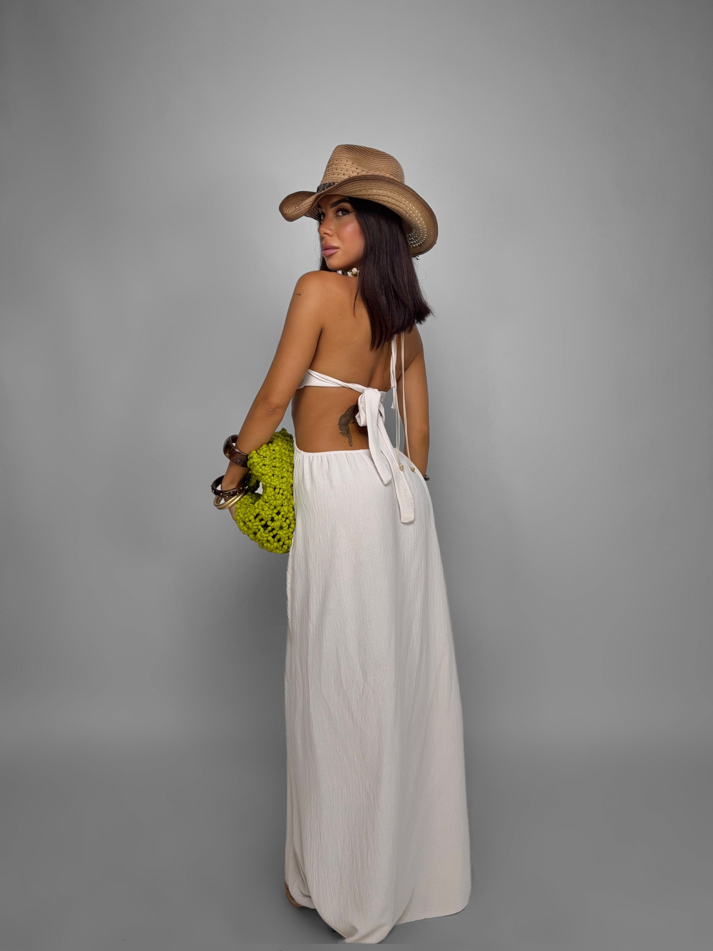 Abito Flowy Ring-Beige
