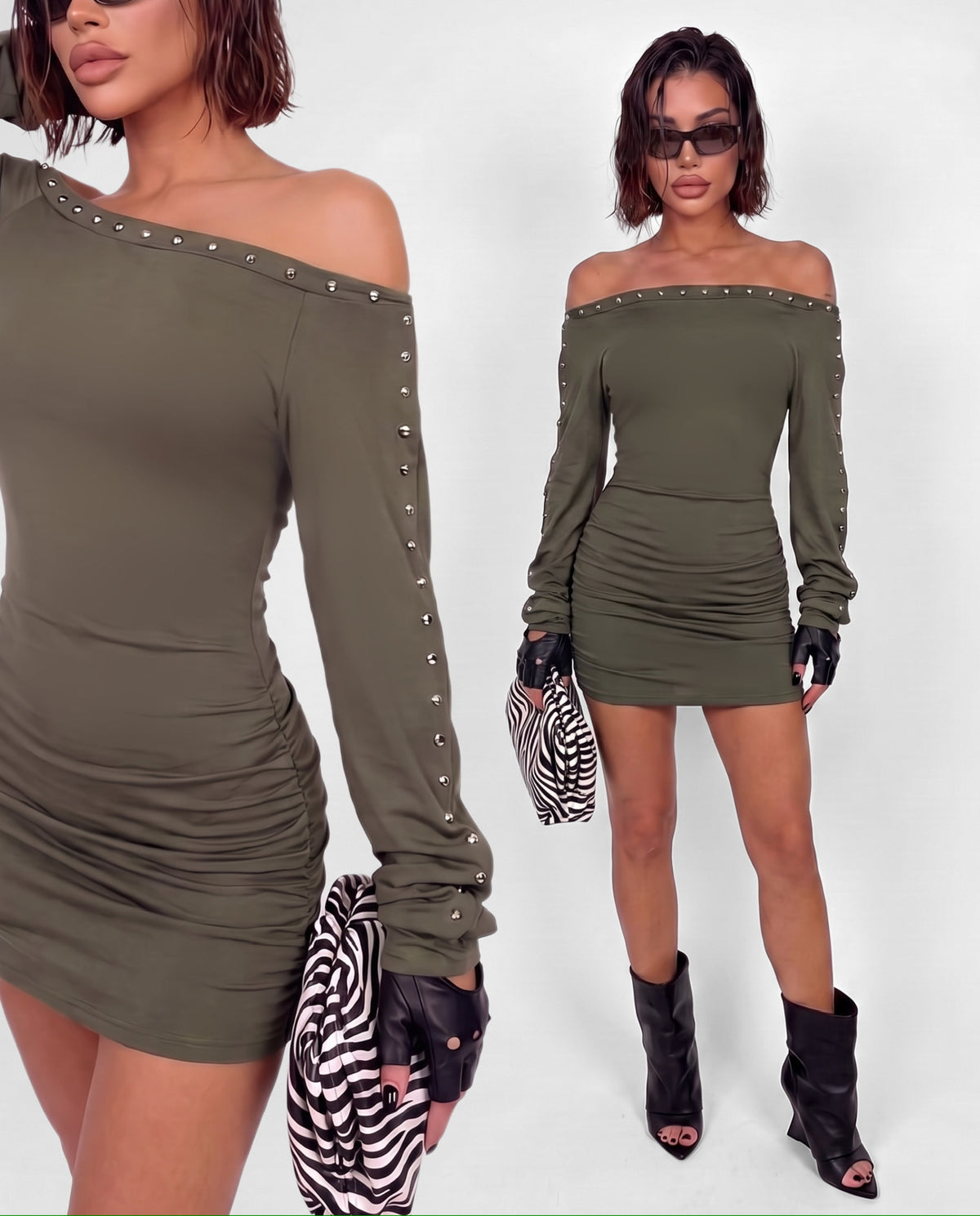 Abito Stud Shoulder-Green