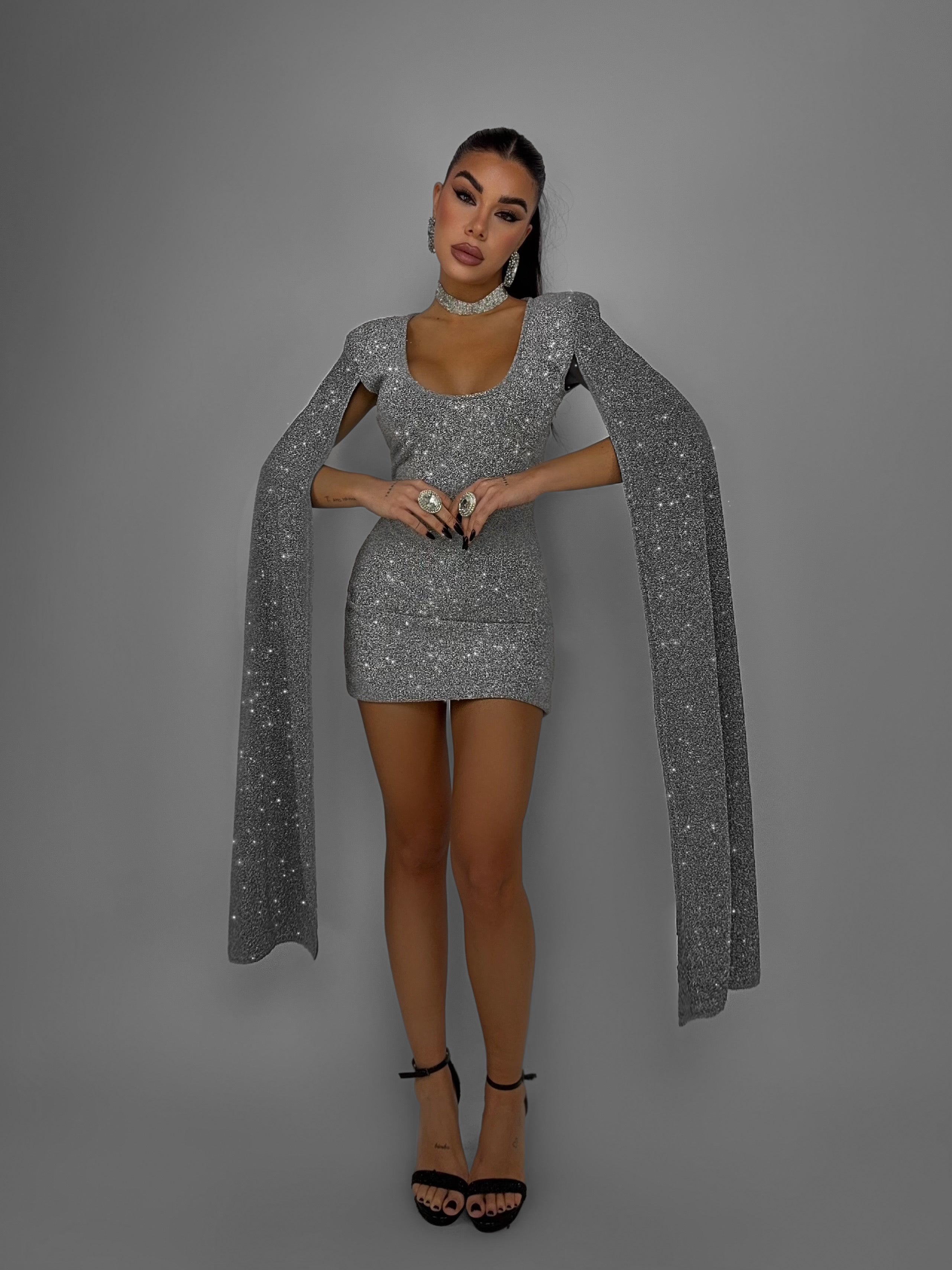 Abito Glitter Goddess - Silver