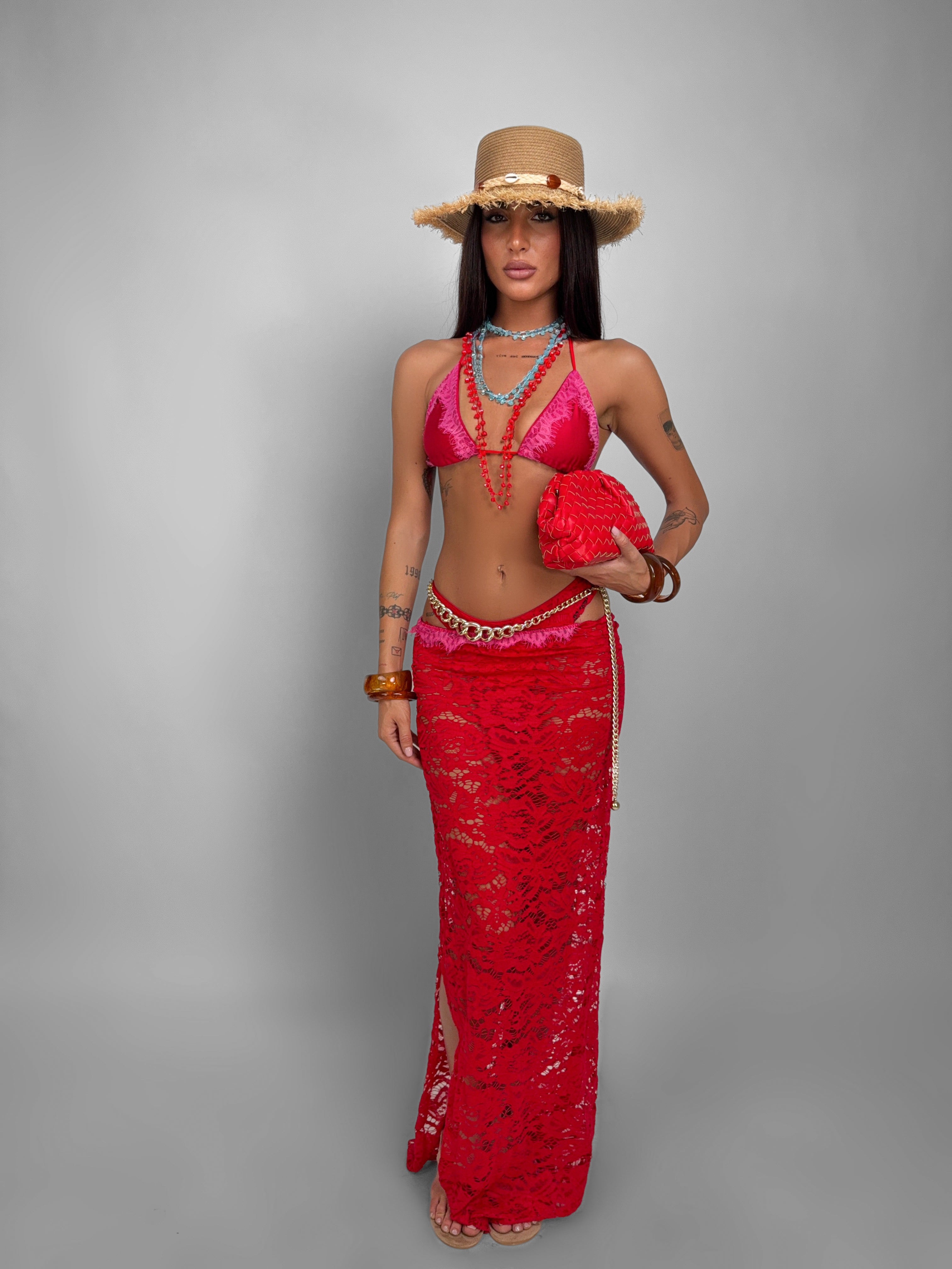 Set Bikini+Gonna Evie-Red