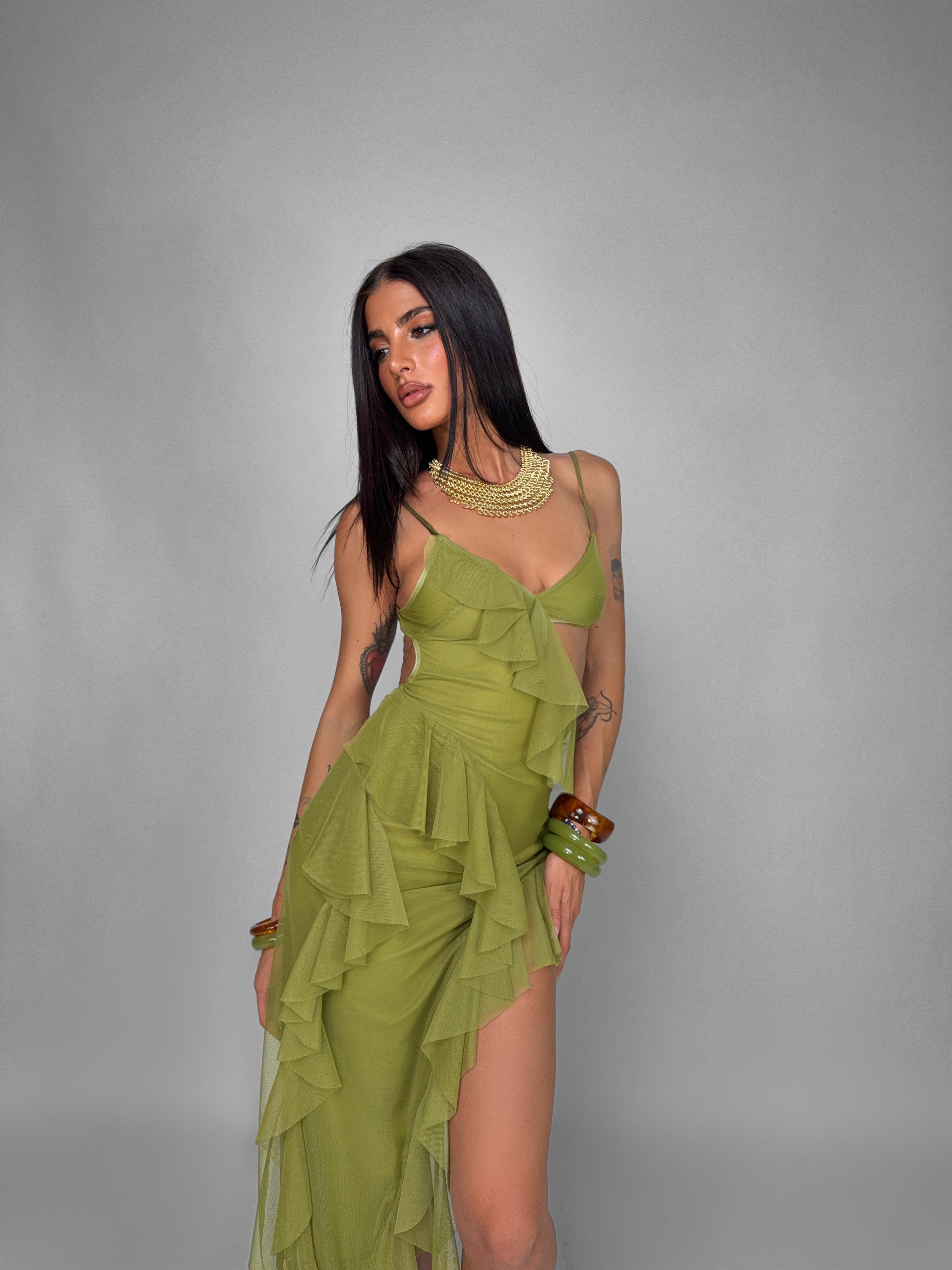 Abito Airy Layered-Green