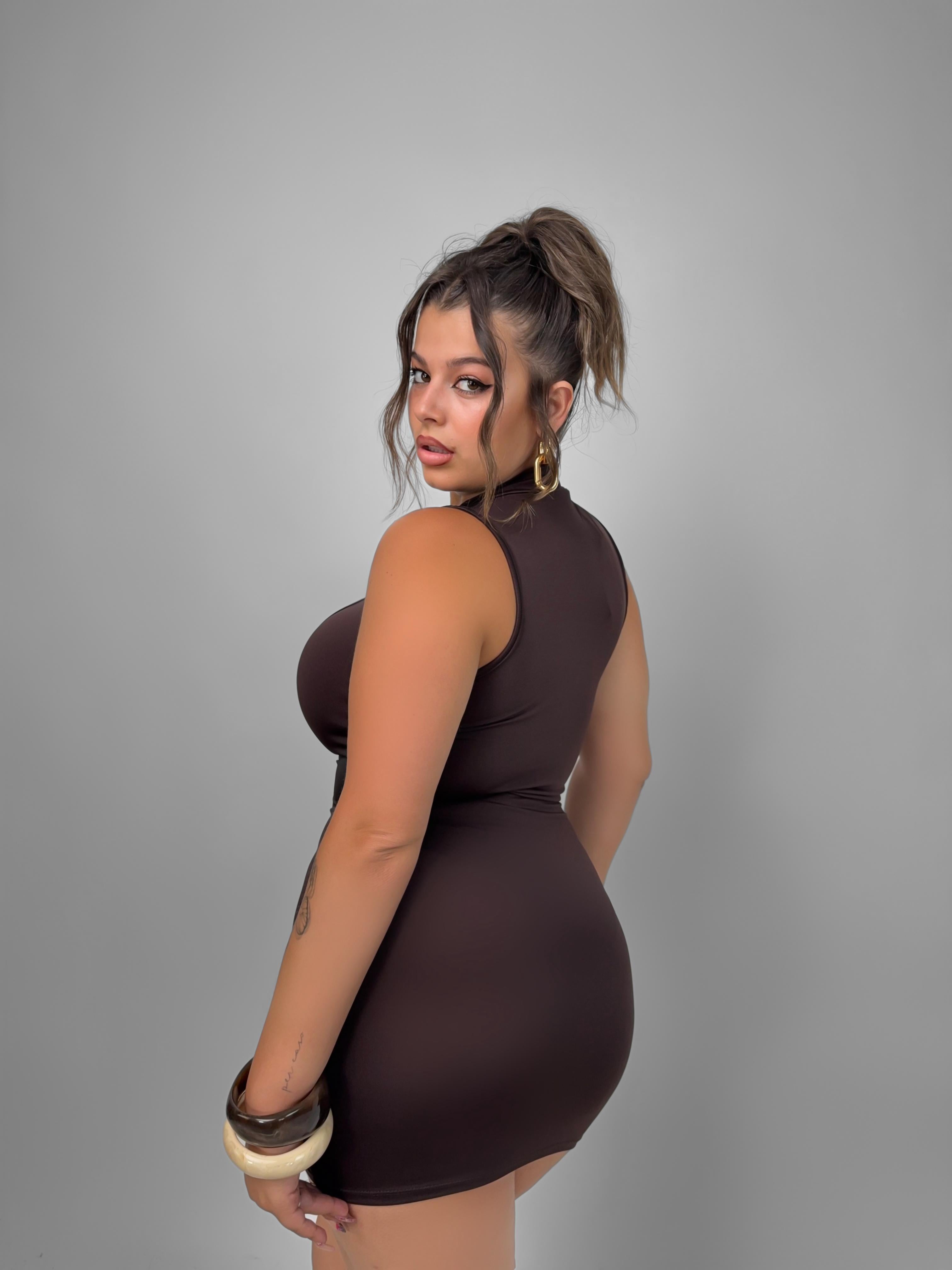 CURVY FIT -Abito Gold Blob - Brown
