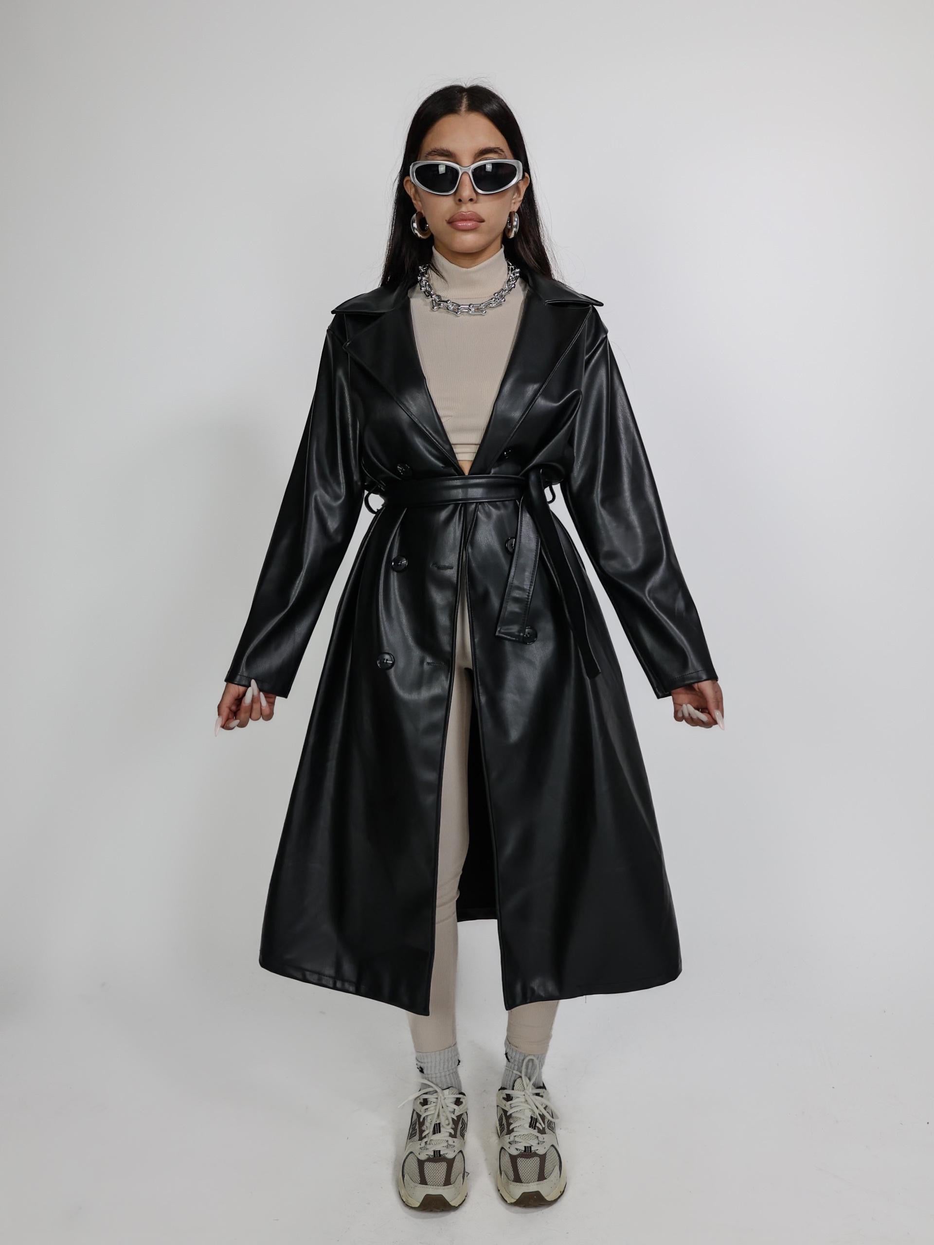 Trench Leather Mania - Black