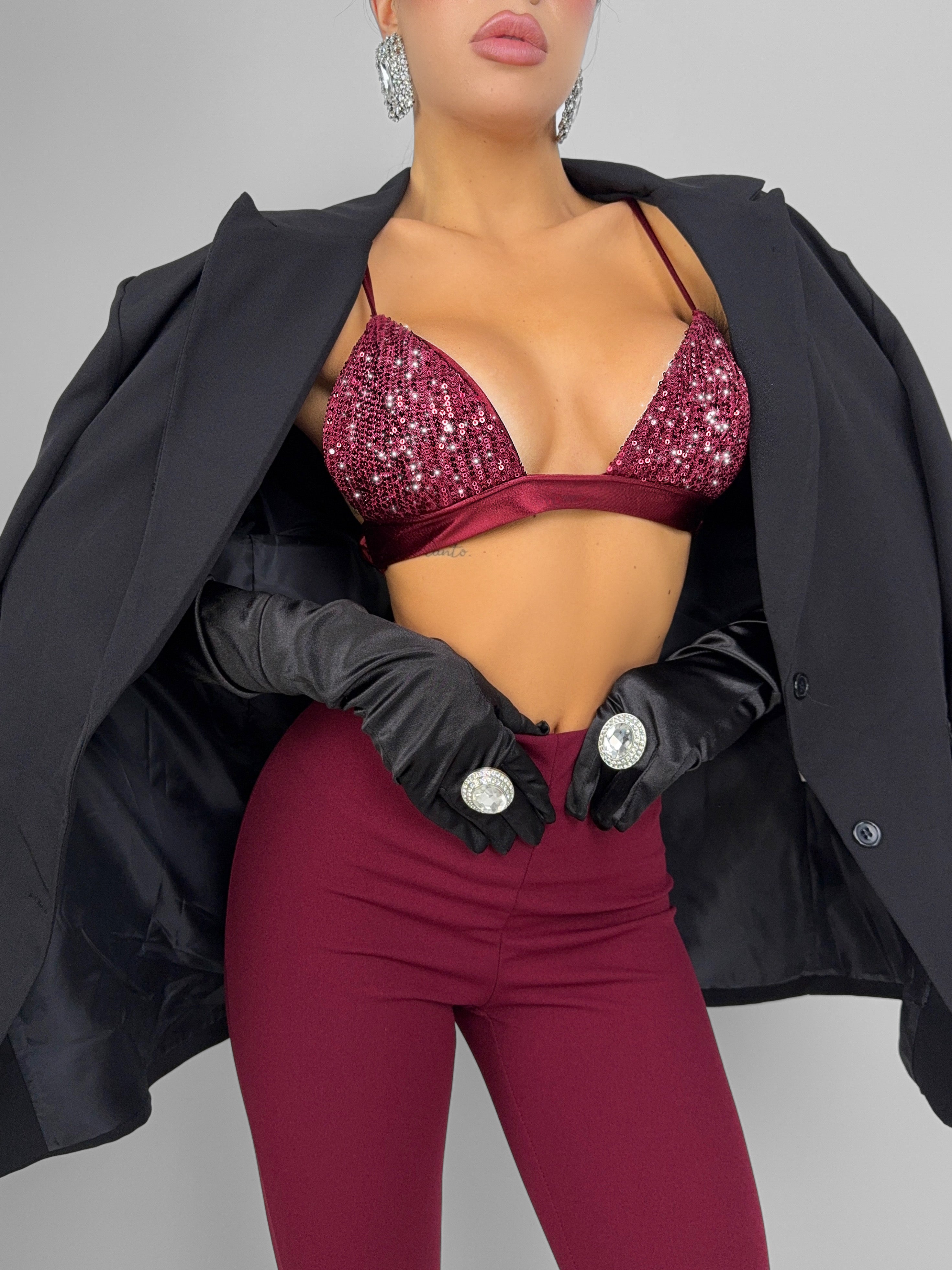 Top Bra Elegance -Cherry red