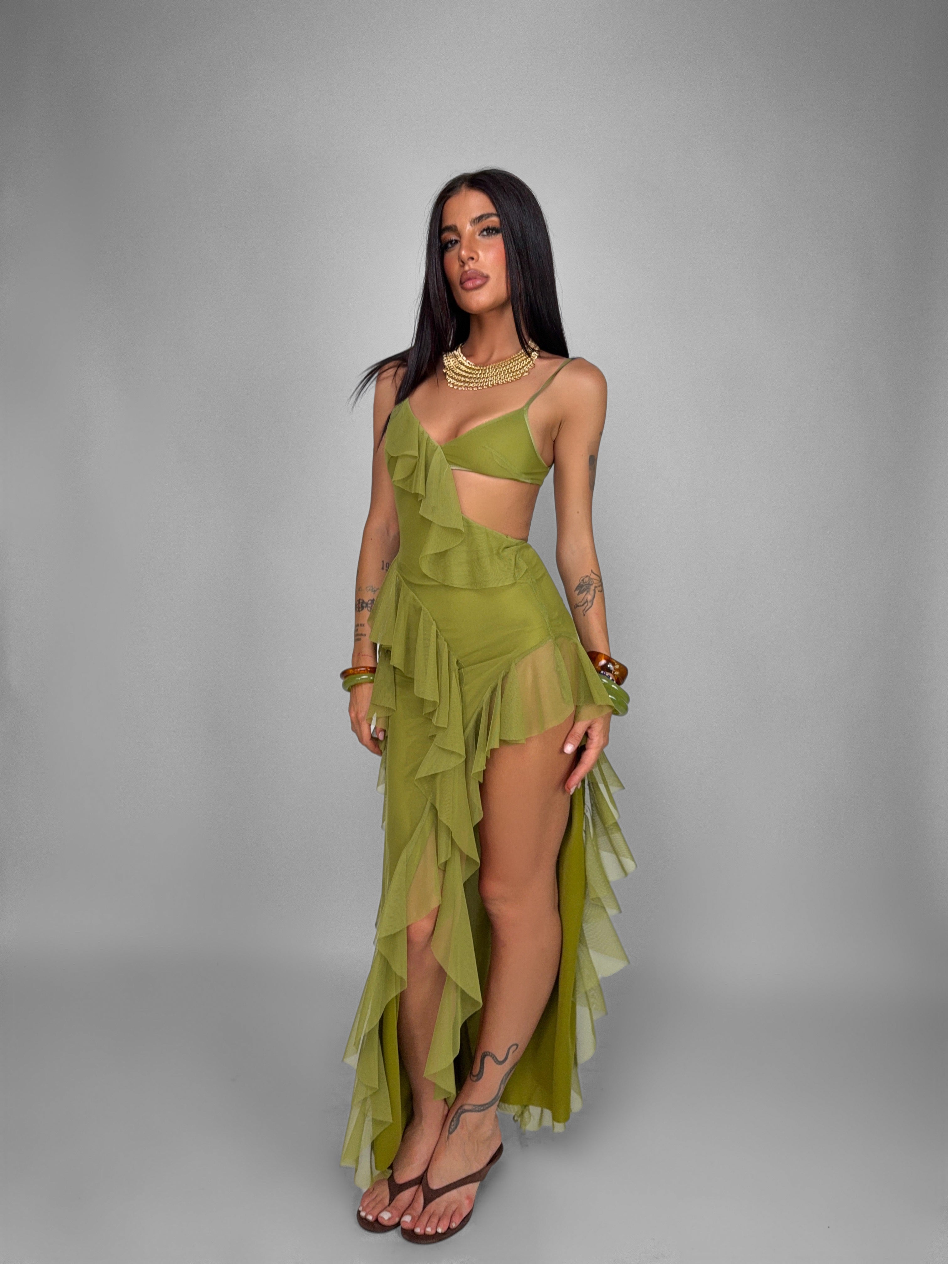 Abito Airy Layered-Green