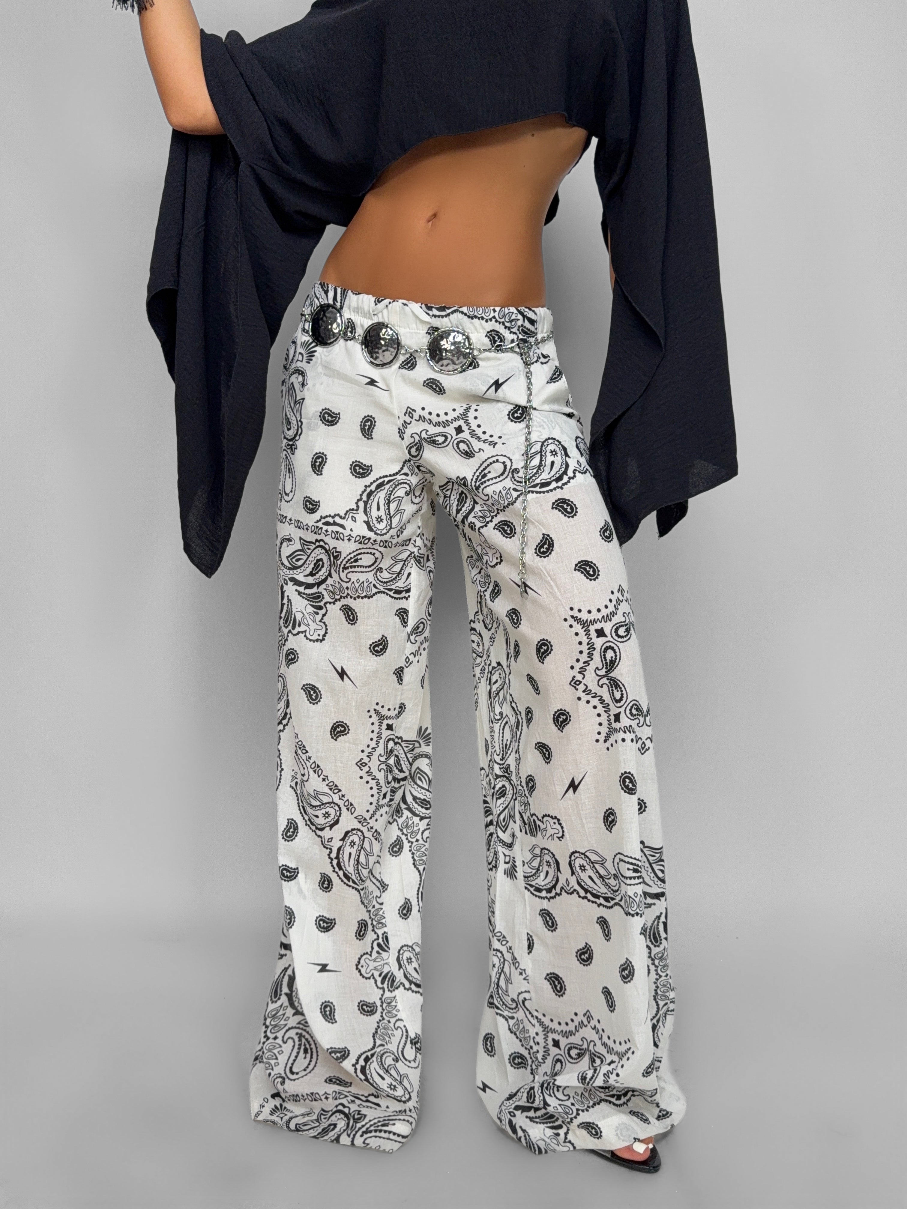 Pantalone Paisley-White