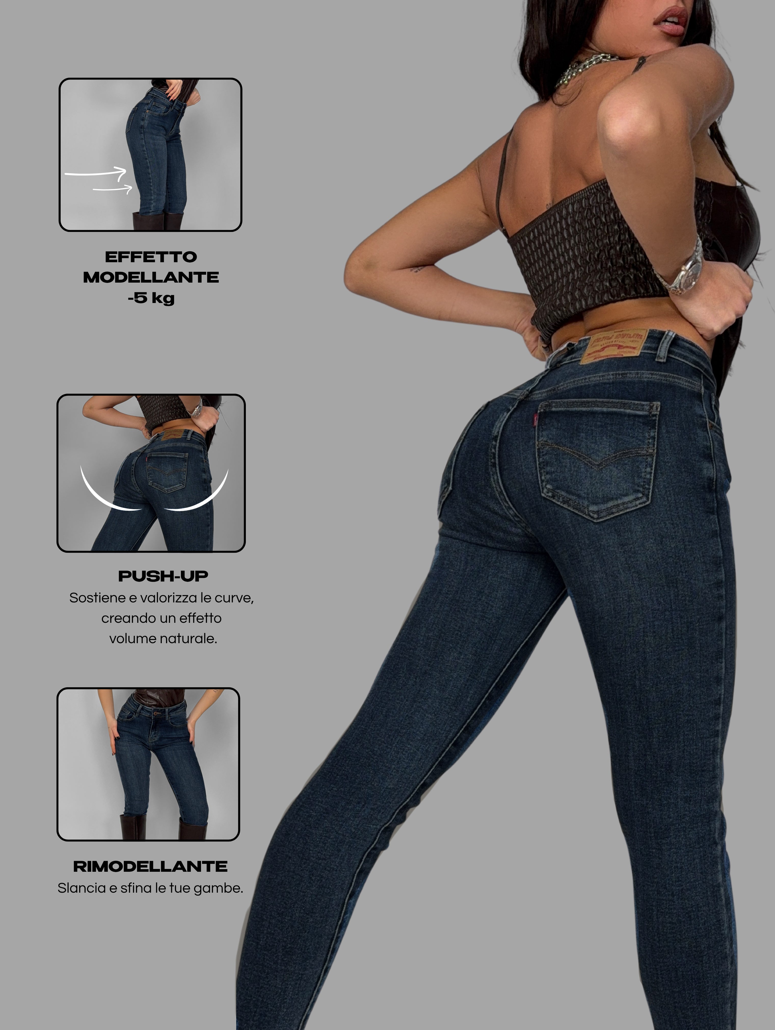 Jeans Miracle Push Up -5KG - Dark Blu