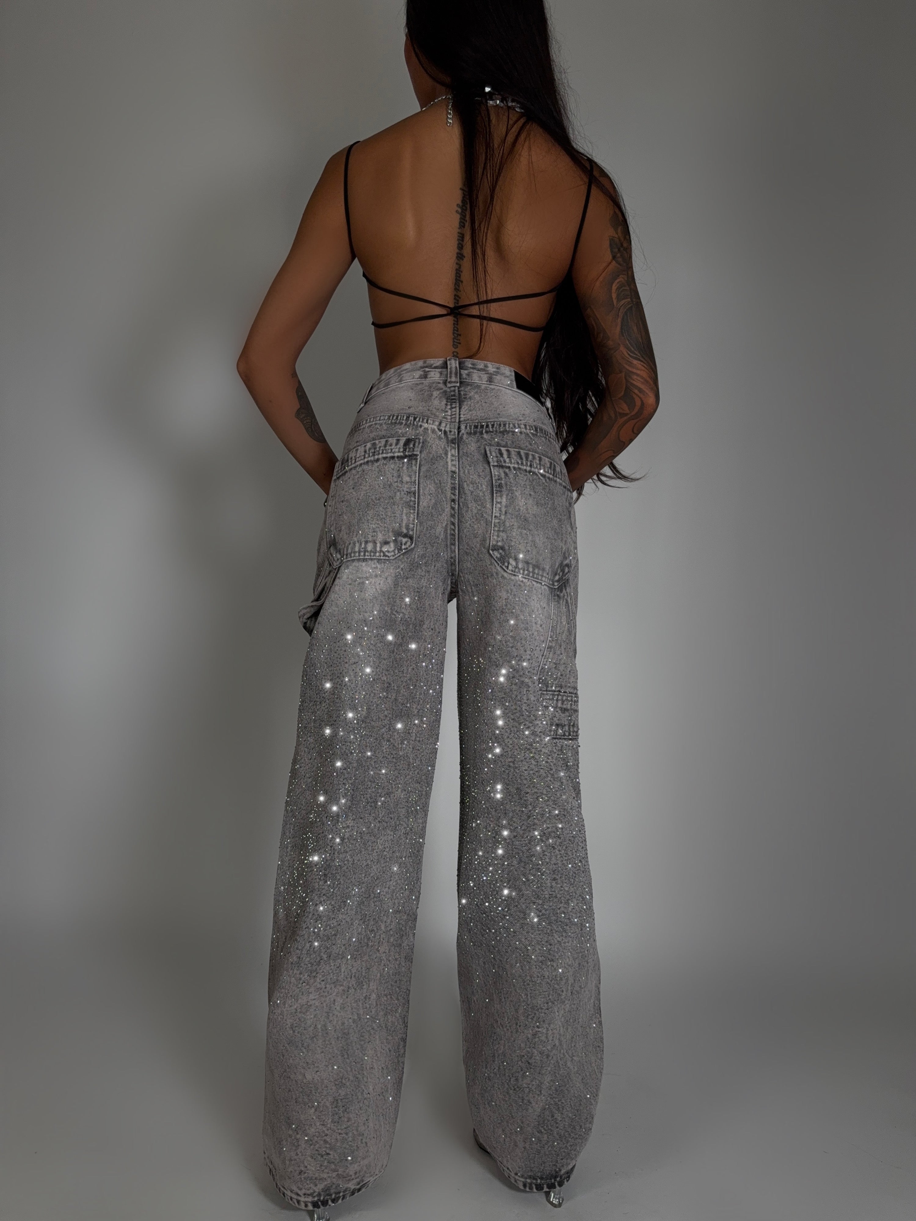 Jeans Grey Crystal