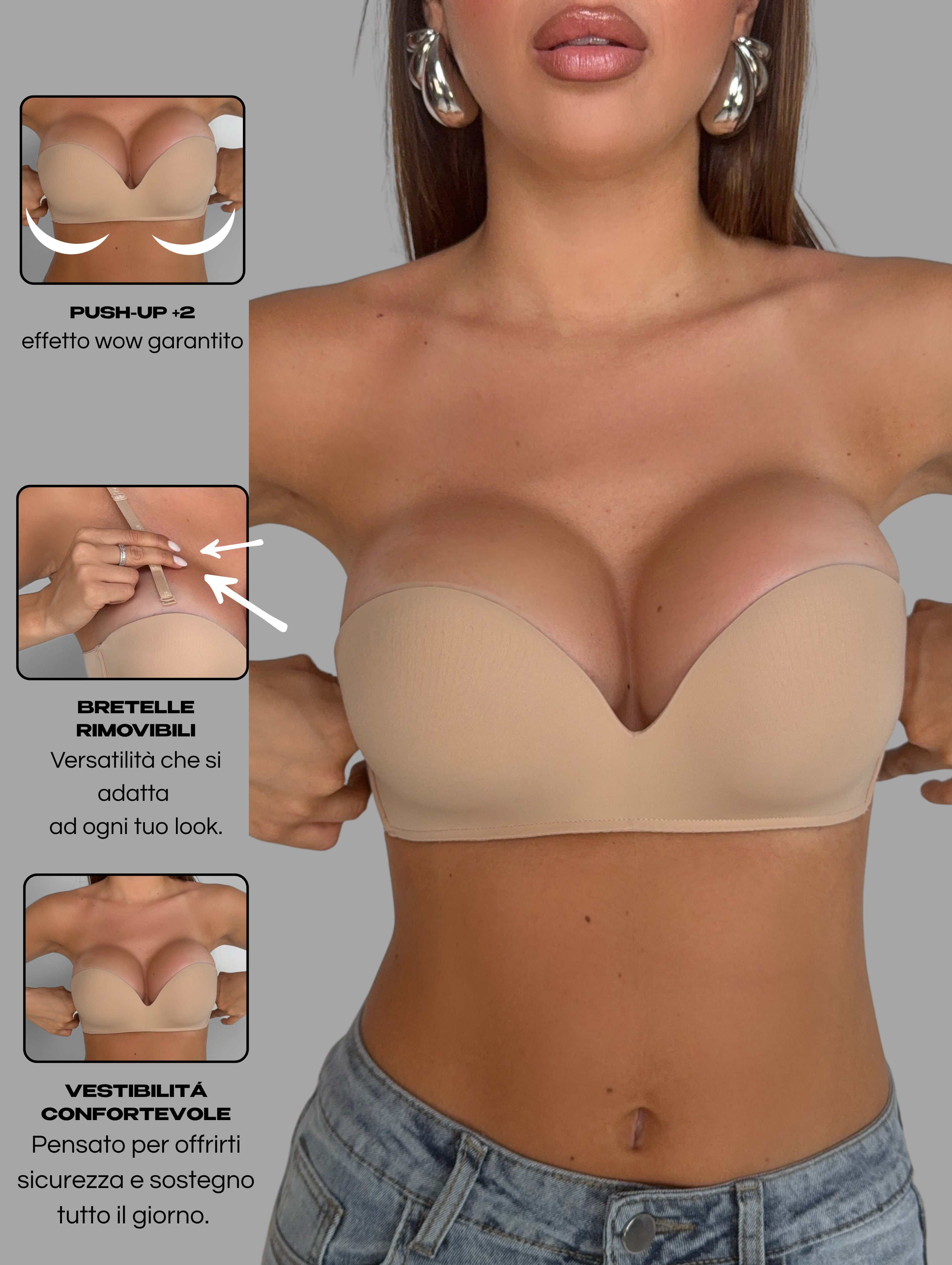 Reggiseno Fascia Extra Push Up-Skin