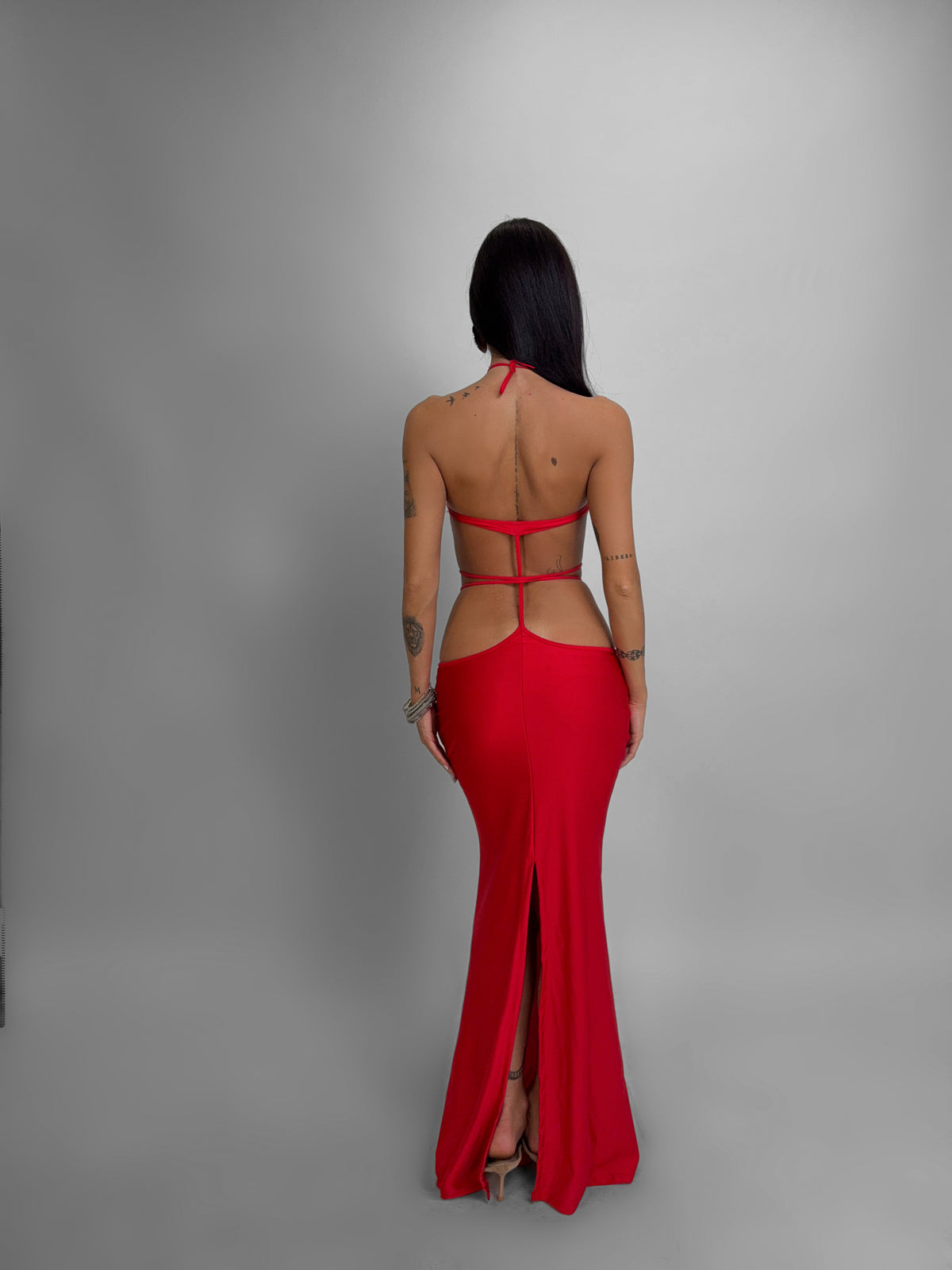 Vestido Ring Accent-Rojo