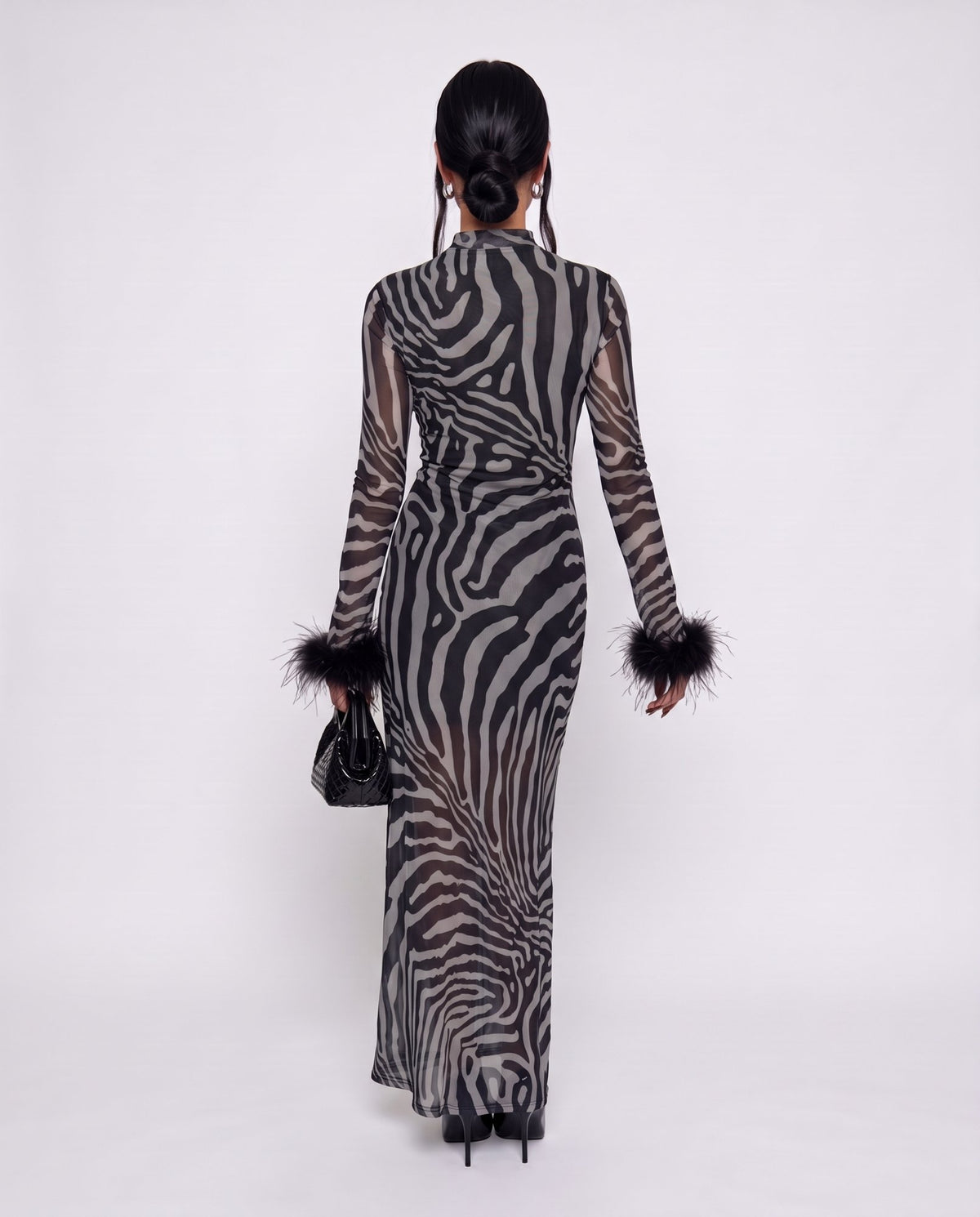 Abito Sheer Plume-Zebra