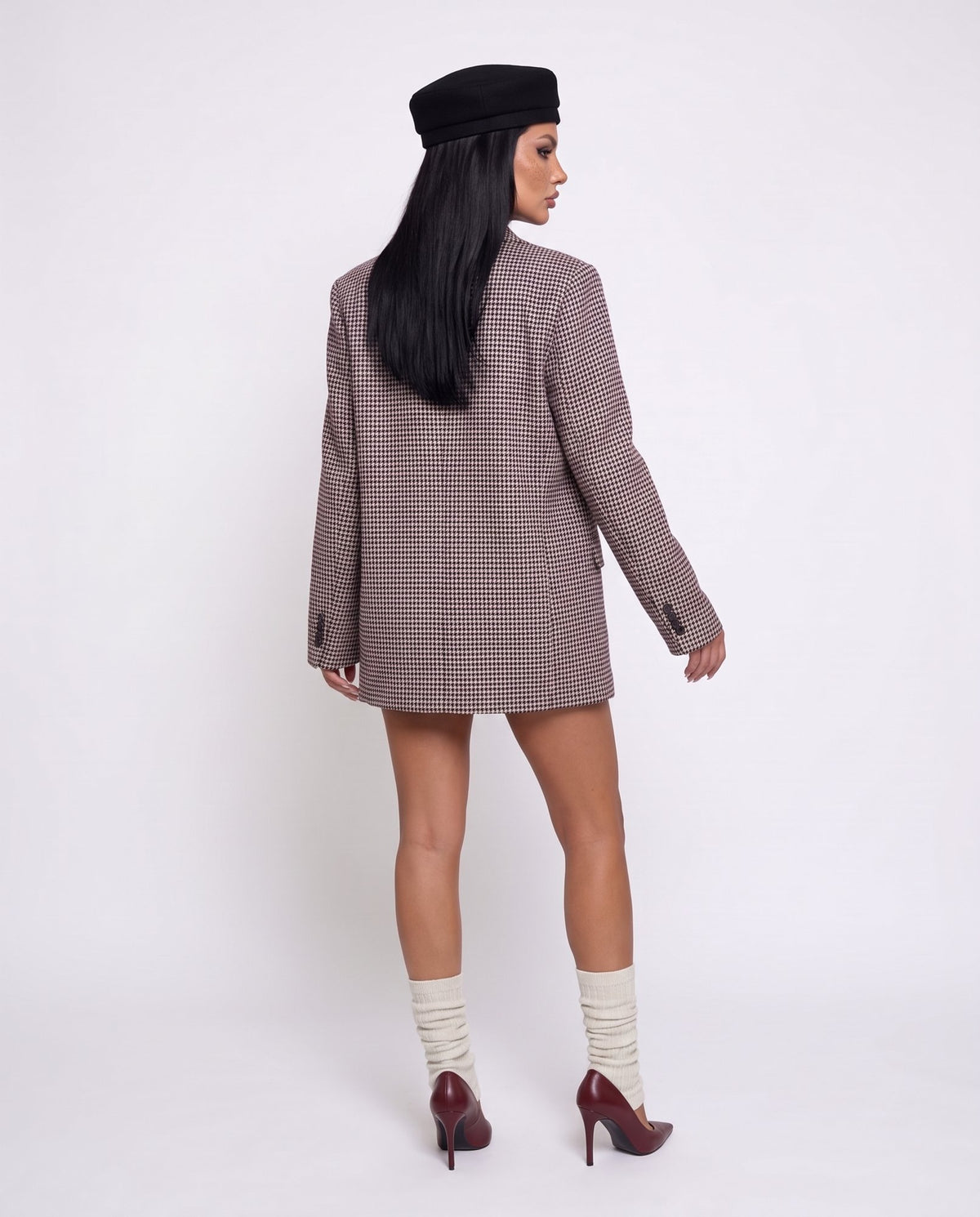 Giacca Mini Check-Cherry Red