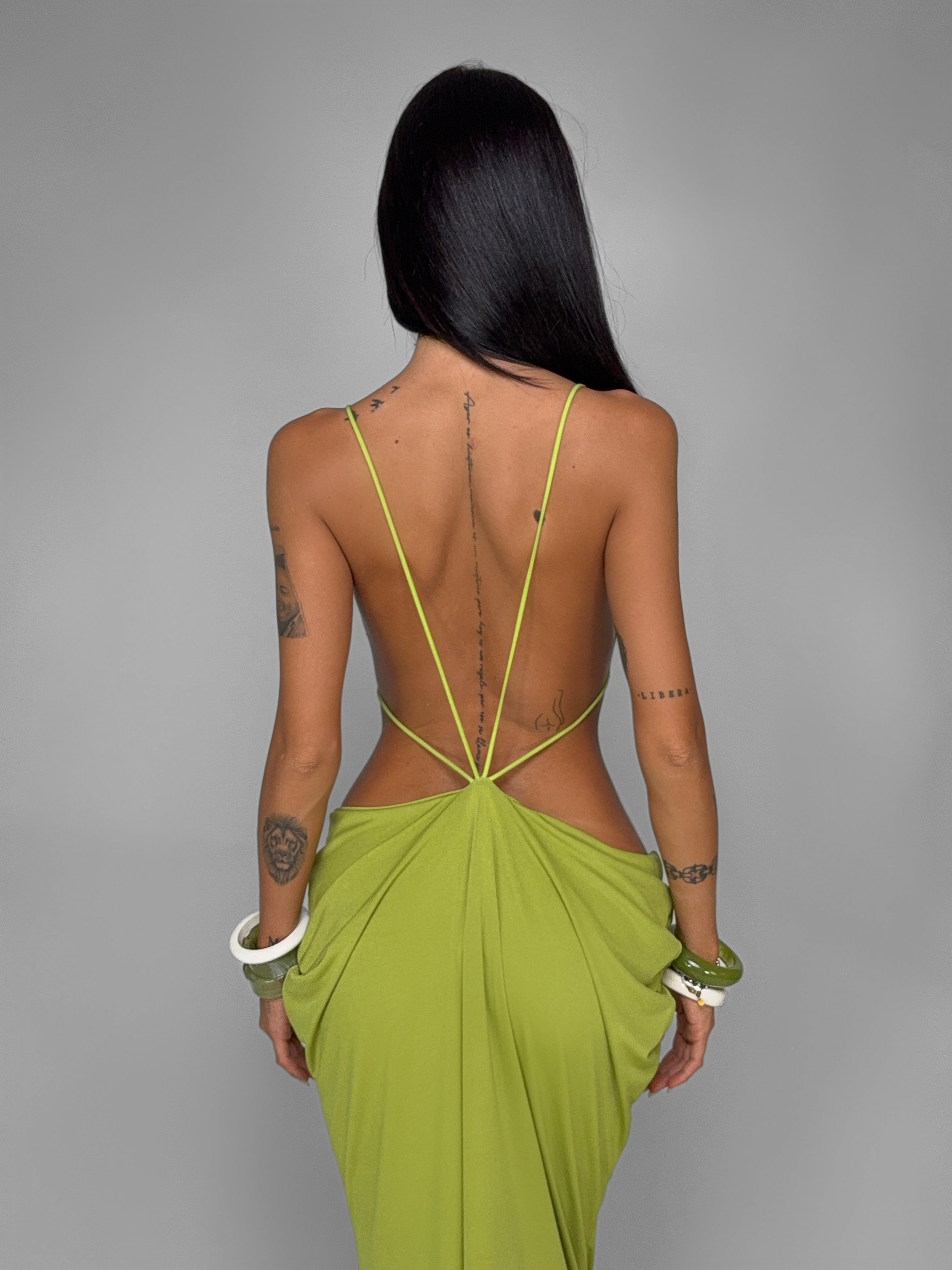 Abito Side Slit Cut-Out-Green