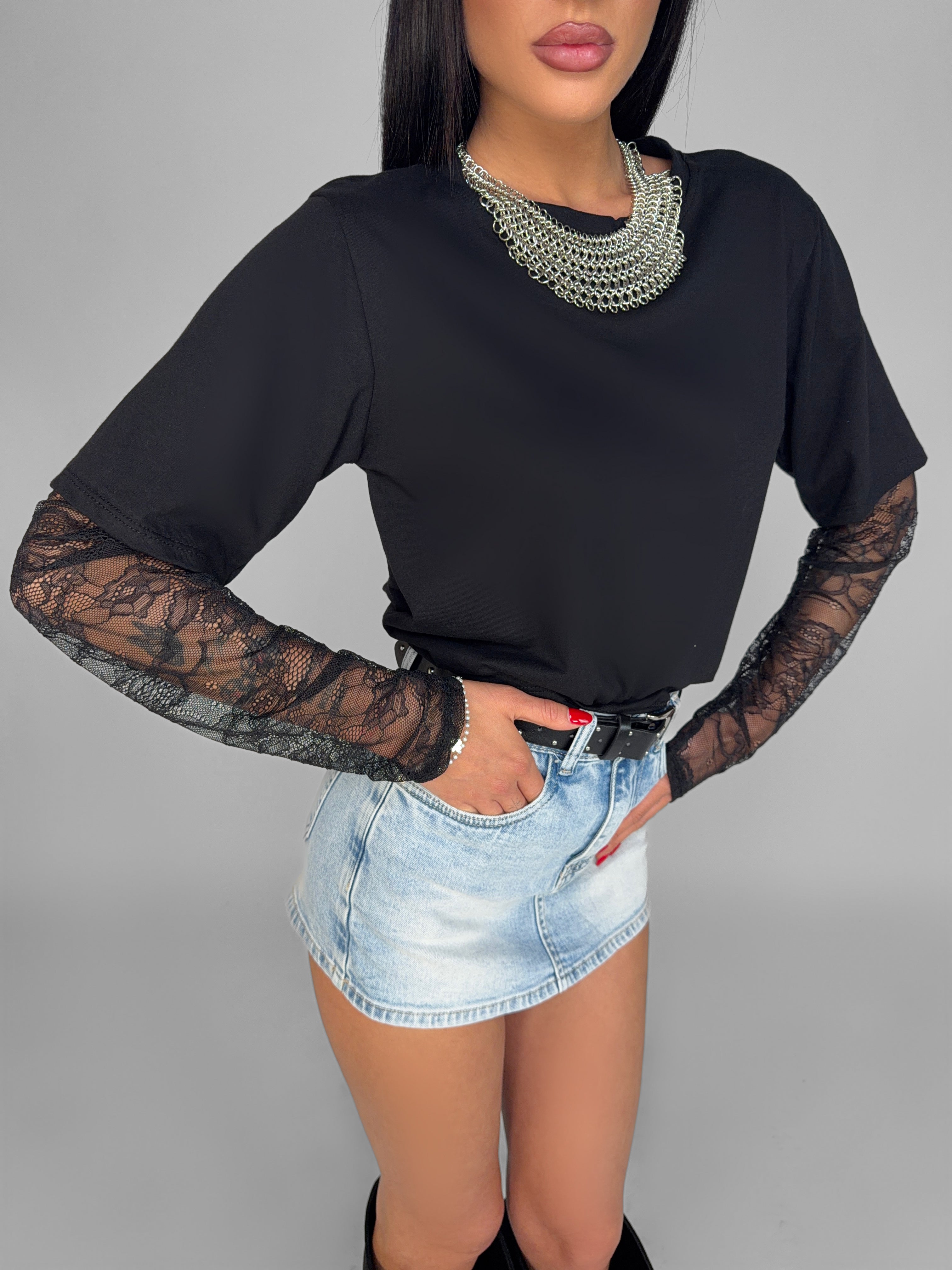 T-Shirt Lace Sleeve