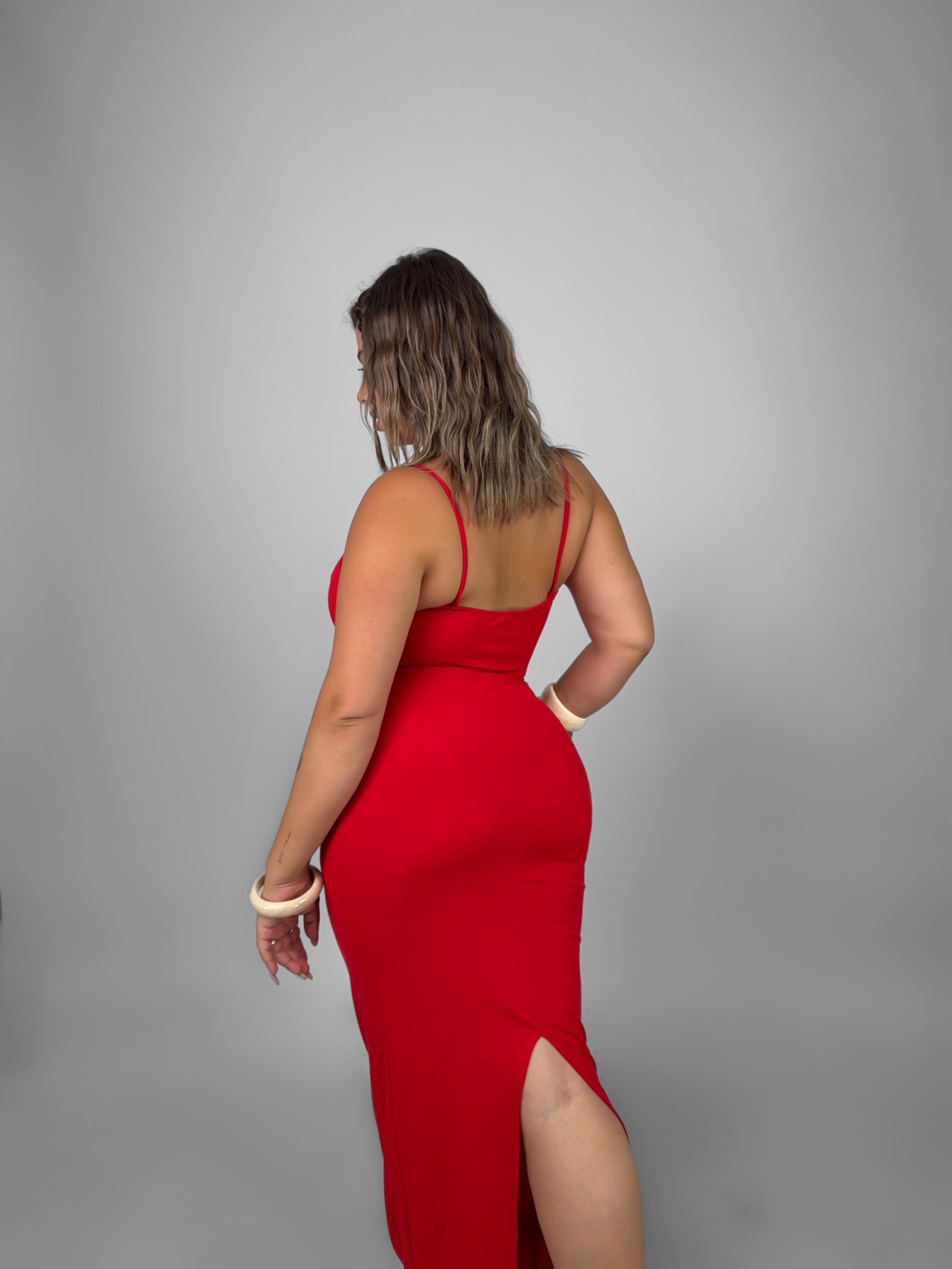 CURVY FIT - Abito Explosion - Red