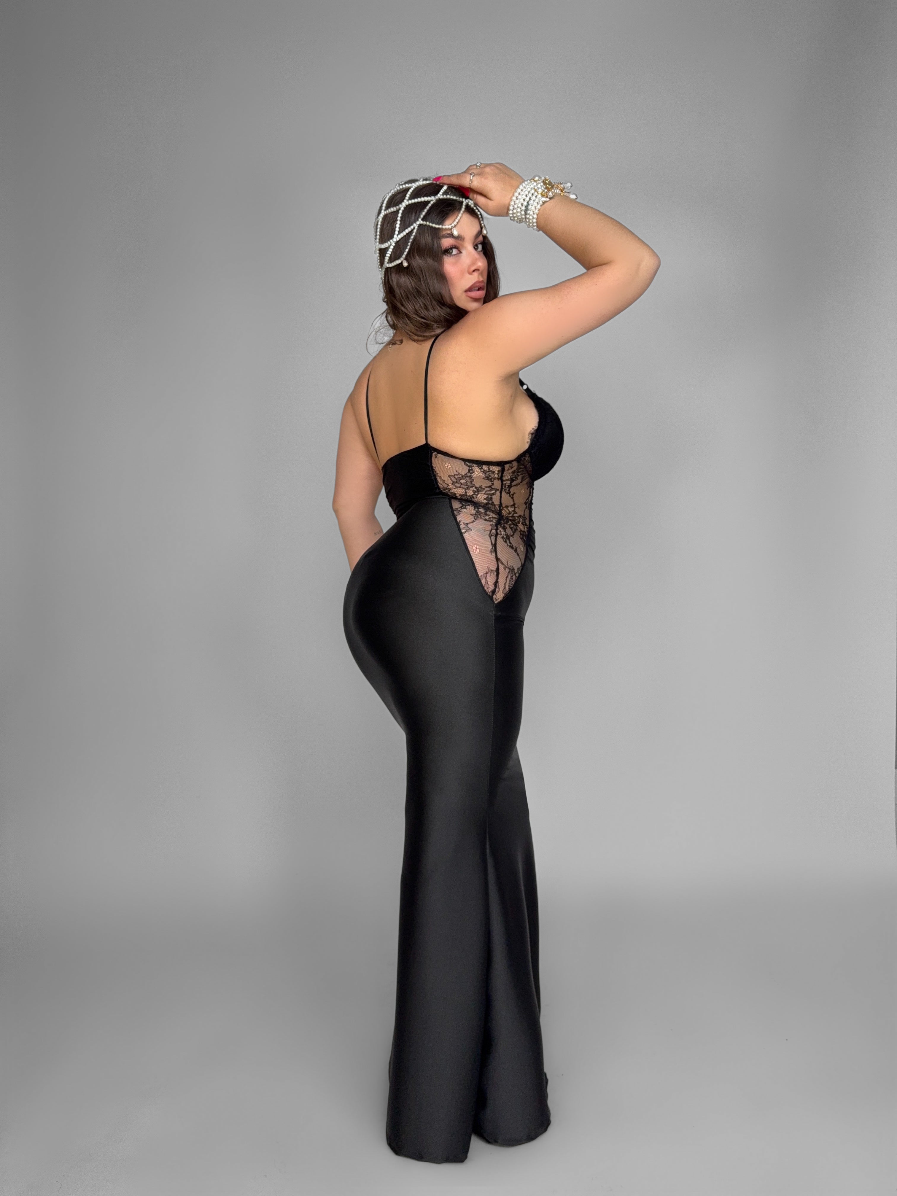 CURVY FIT- Abito Aura Side-Black