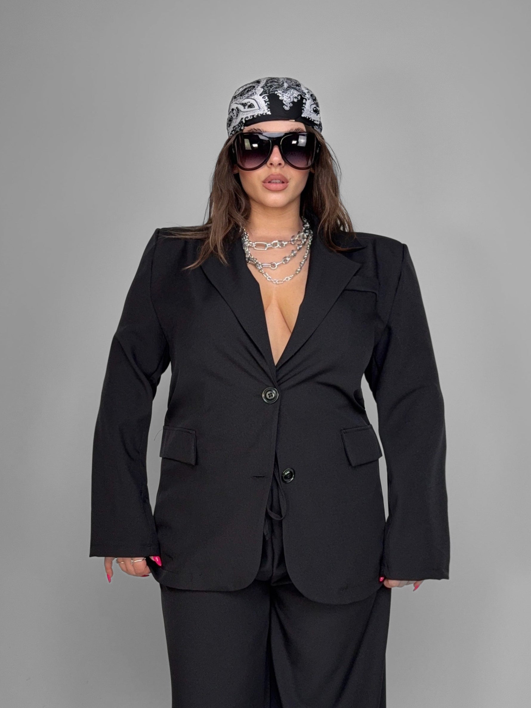CURVY FIT - Longline Blazer - Black