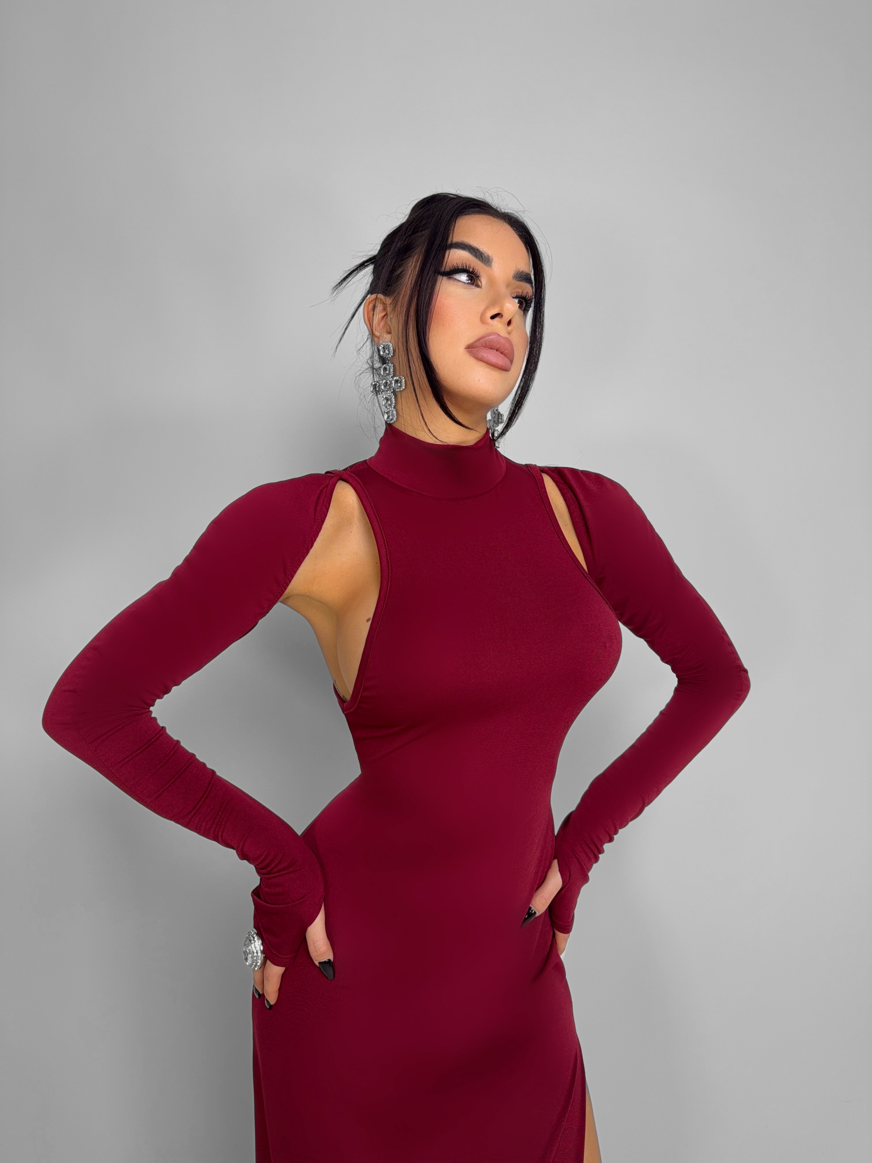 Abito Night Angel-Cherry red