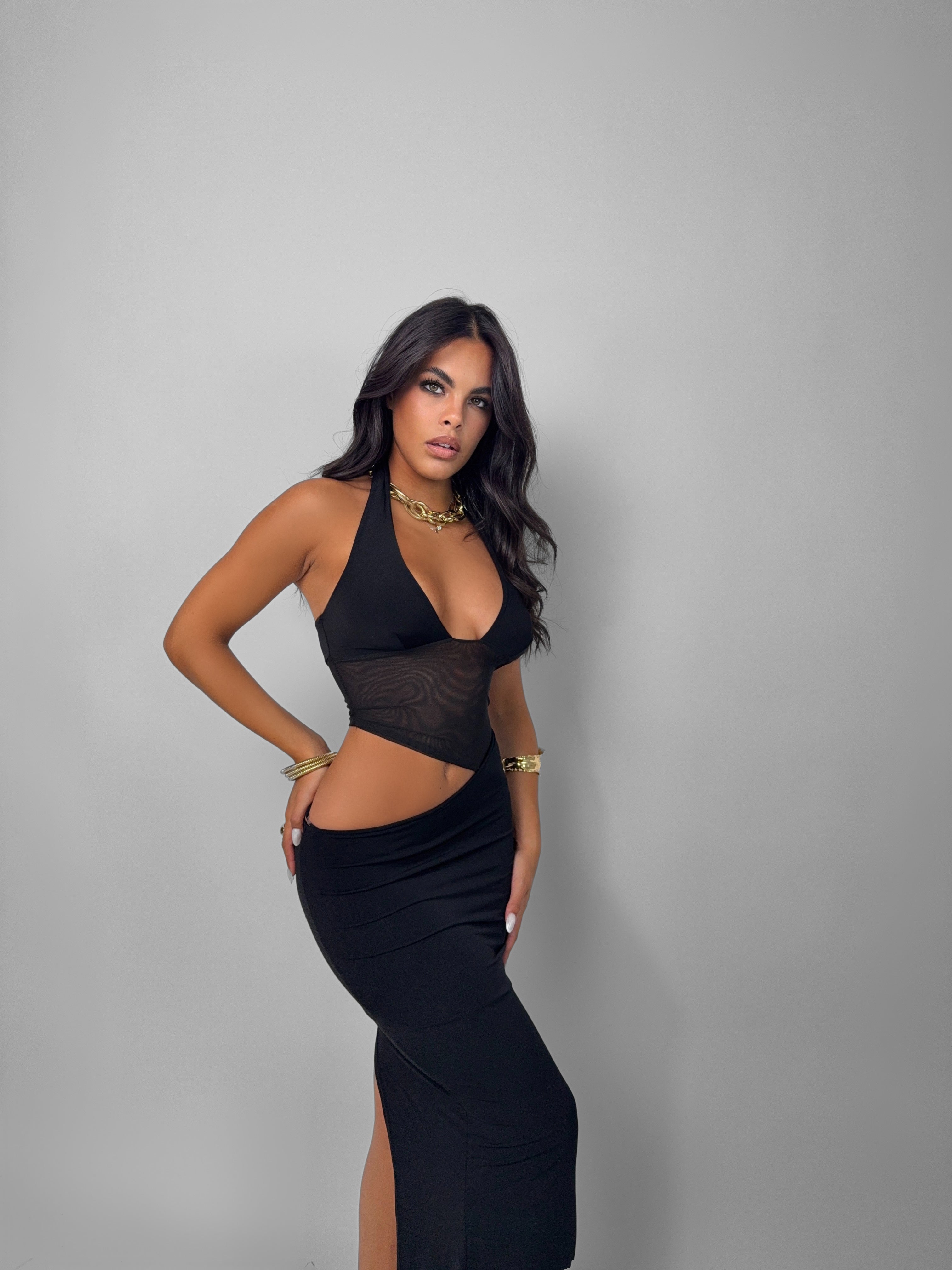 Abito Top Veiled - Black