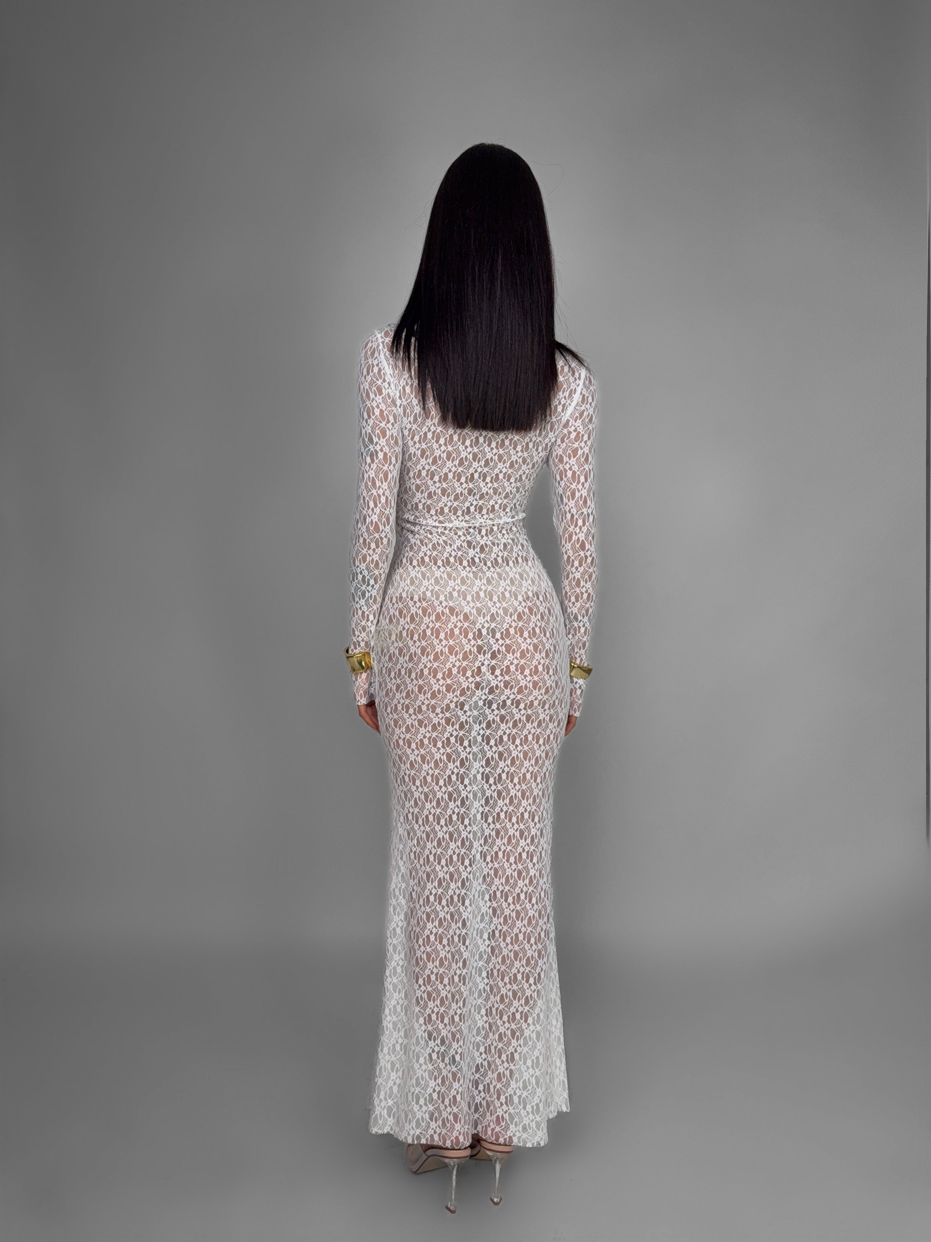 Abito Naked Lace-White