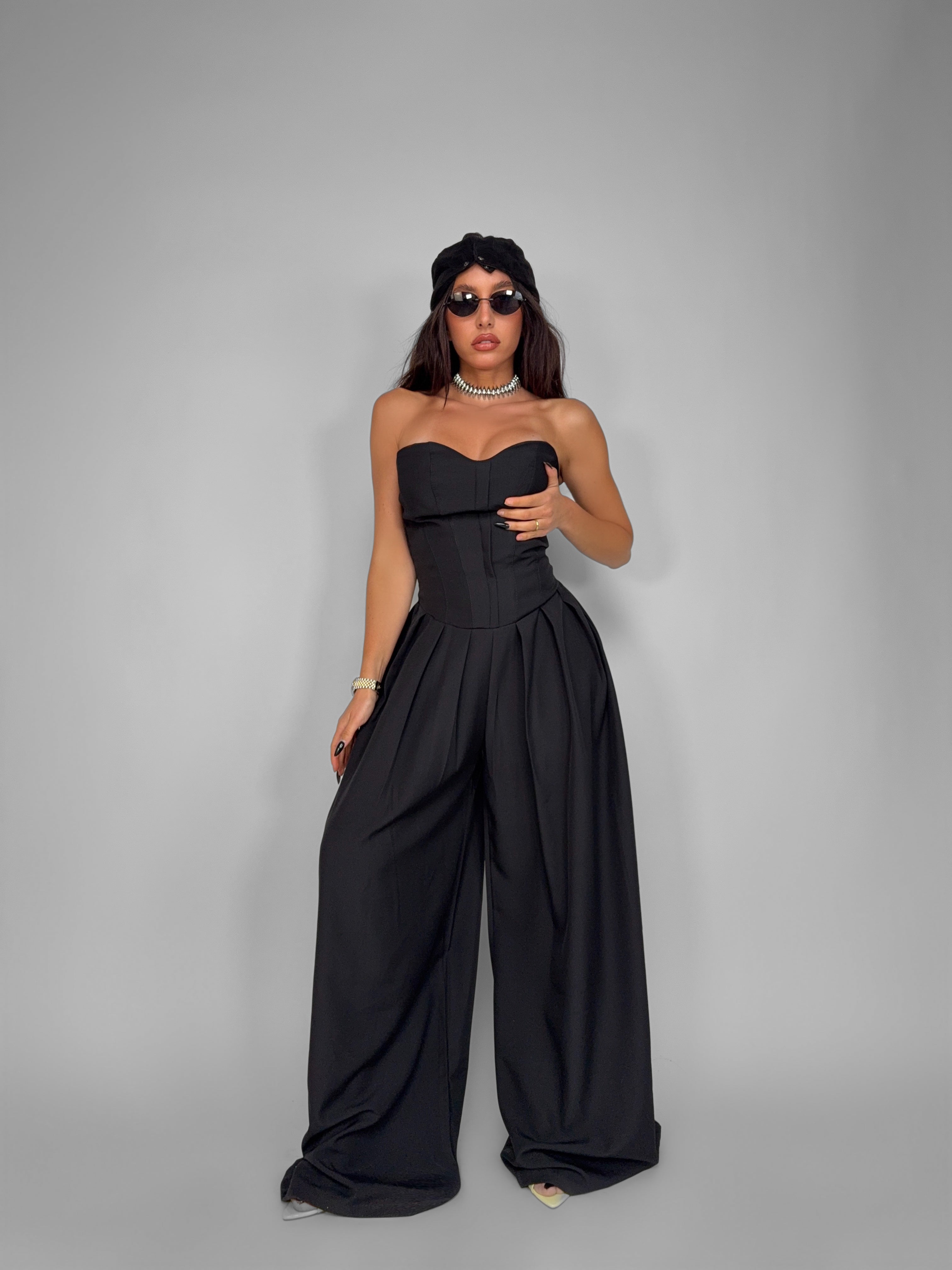 Strapless Jumpsuit-Black