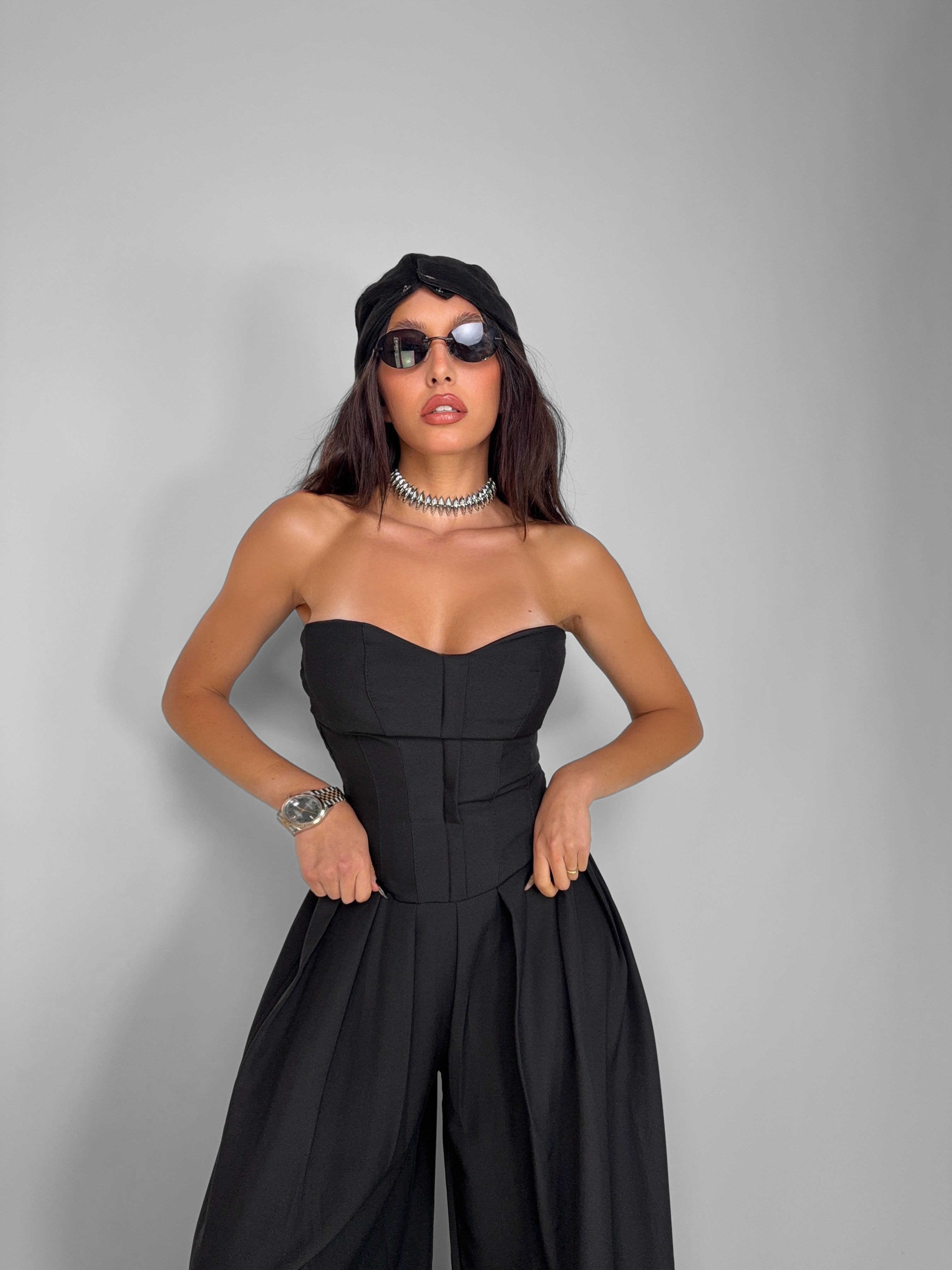 Strapless Jumpsuit-Black