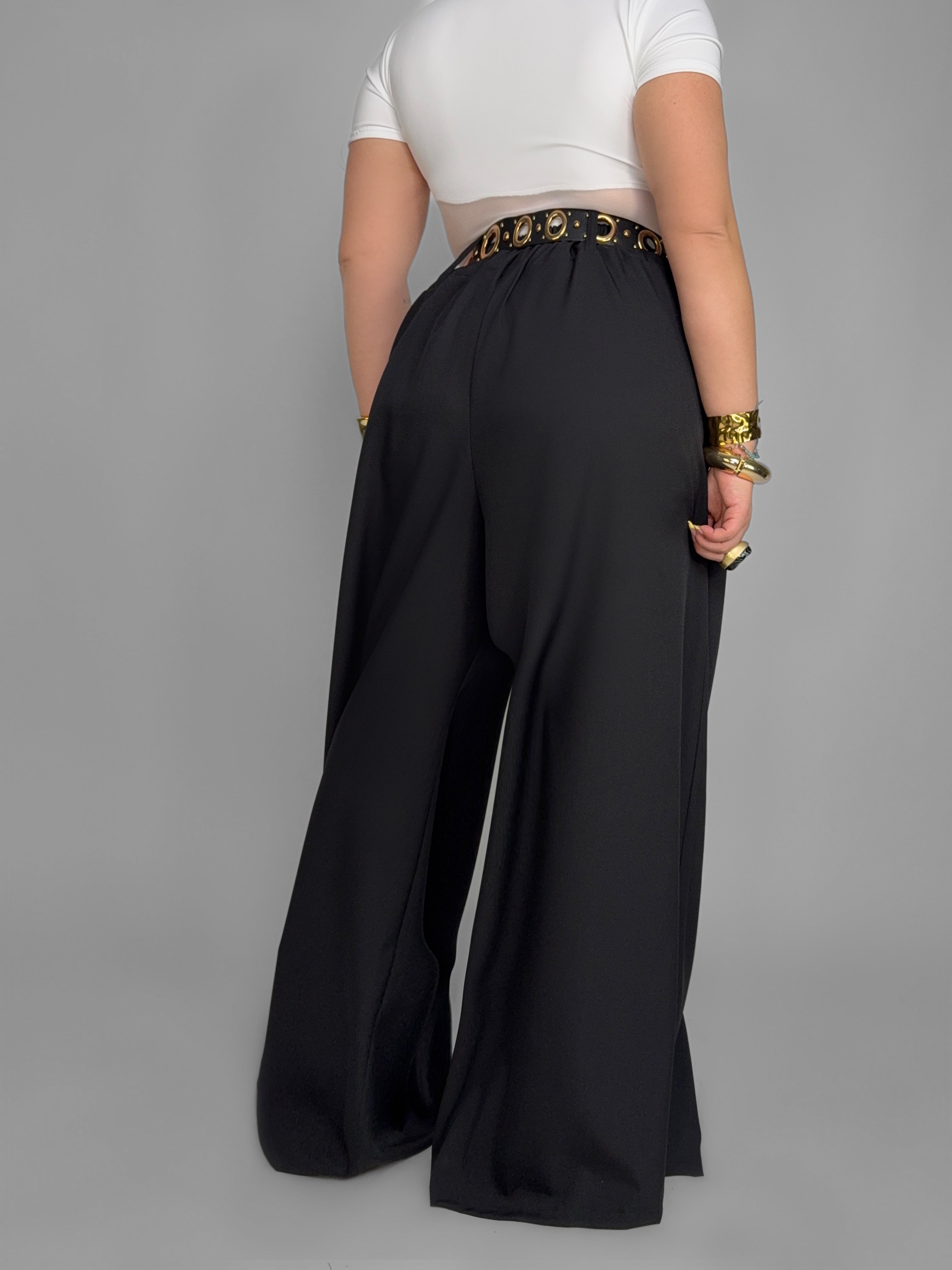 CURVY FIT - Pantalone Draped Elegance