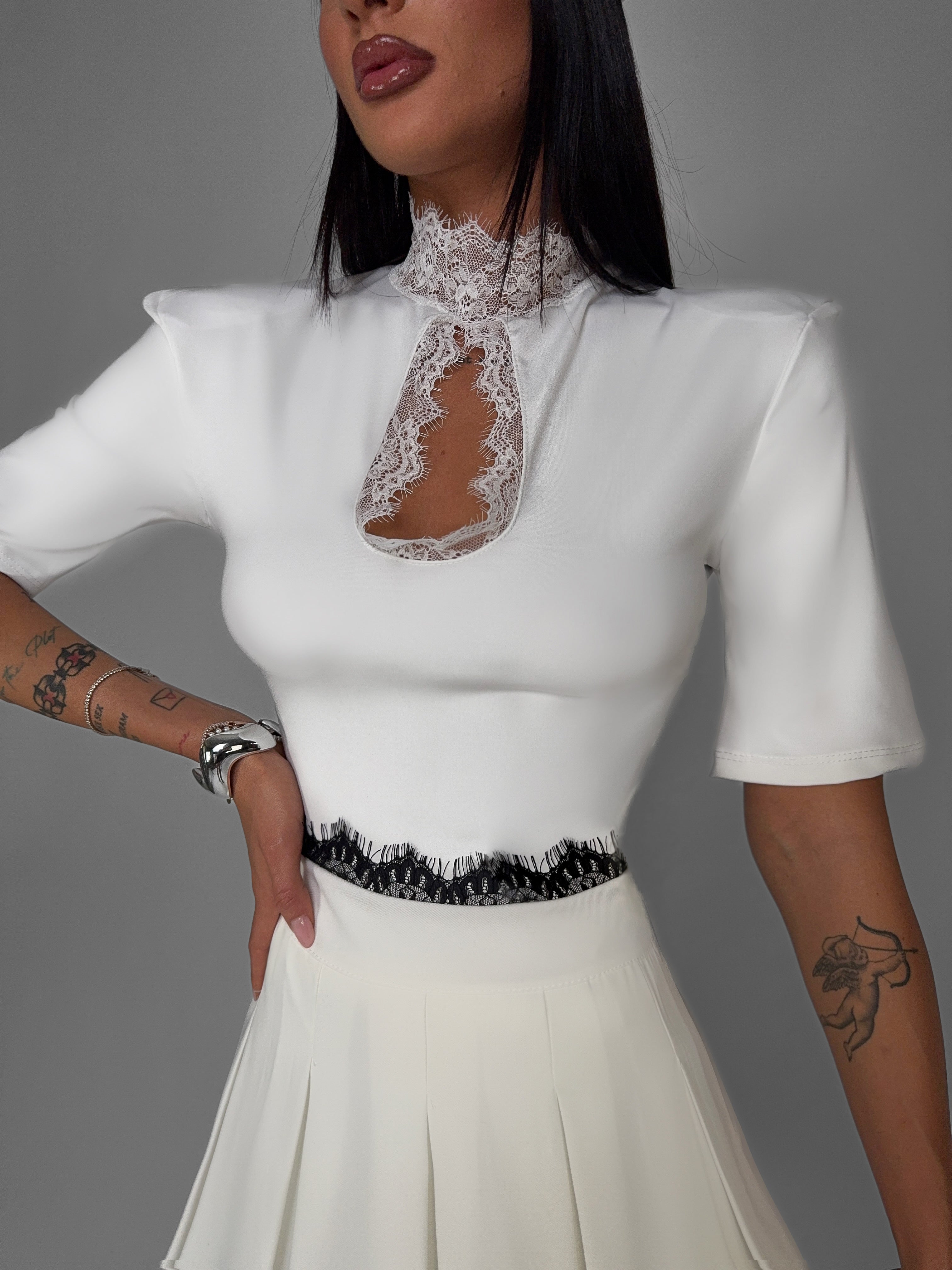Top Lace Collar-White