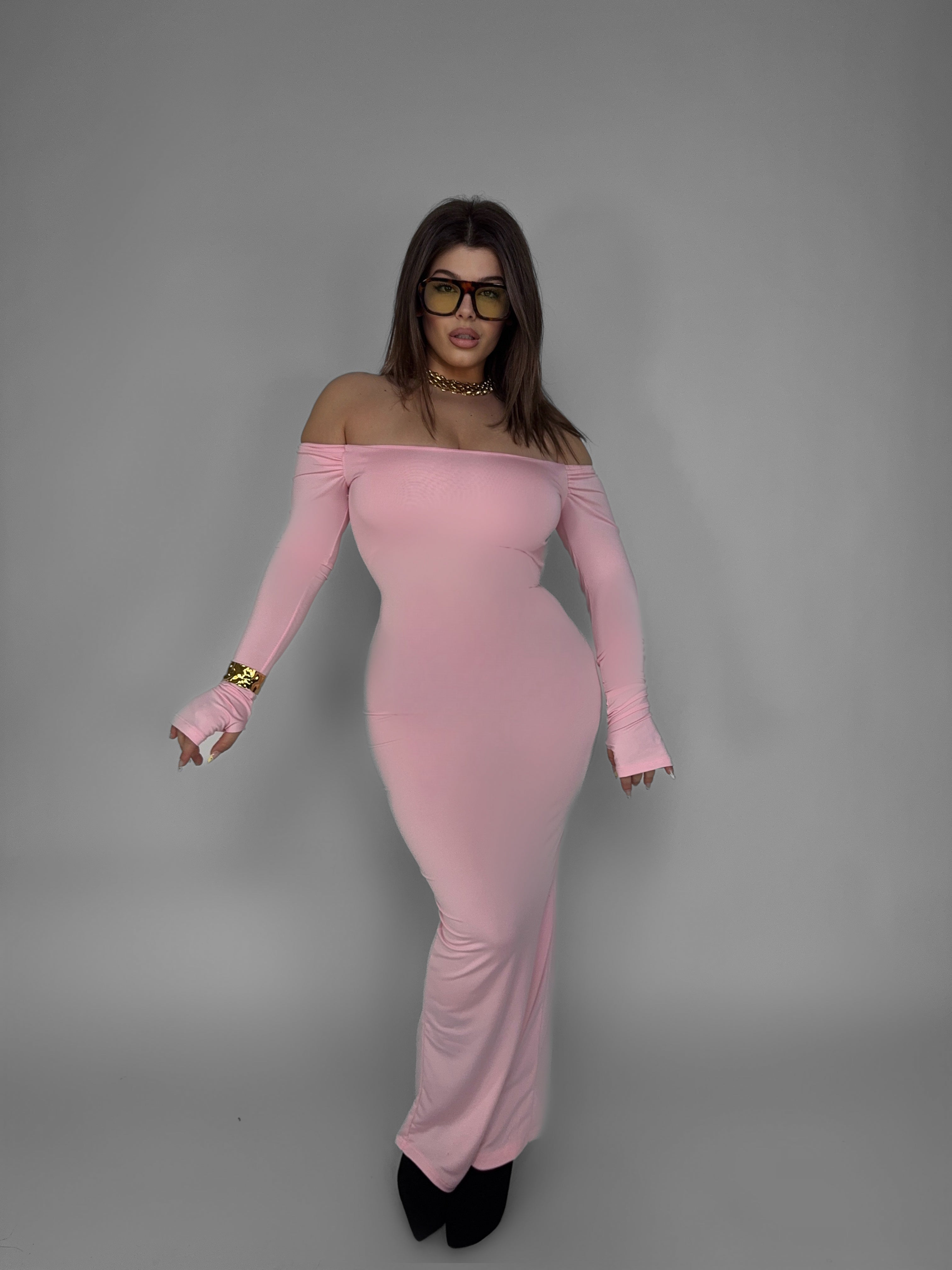 CURVY FIT - Abito Luxe Off-Pink