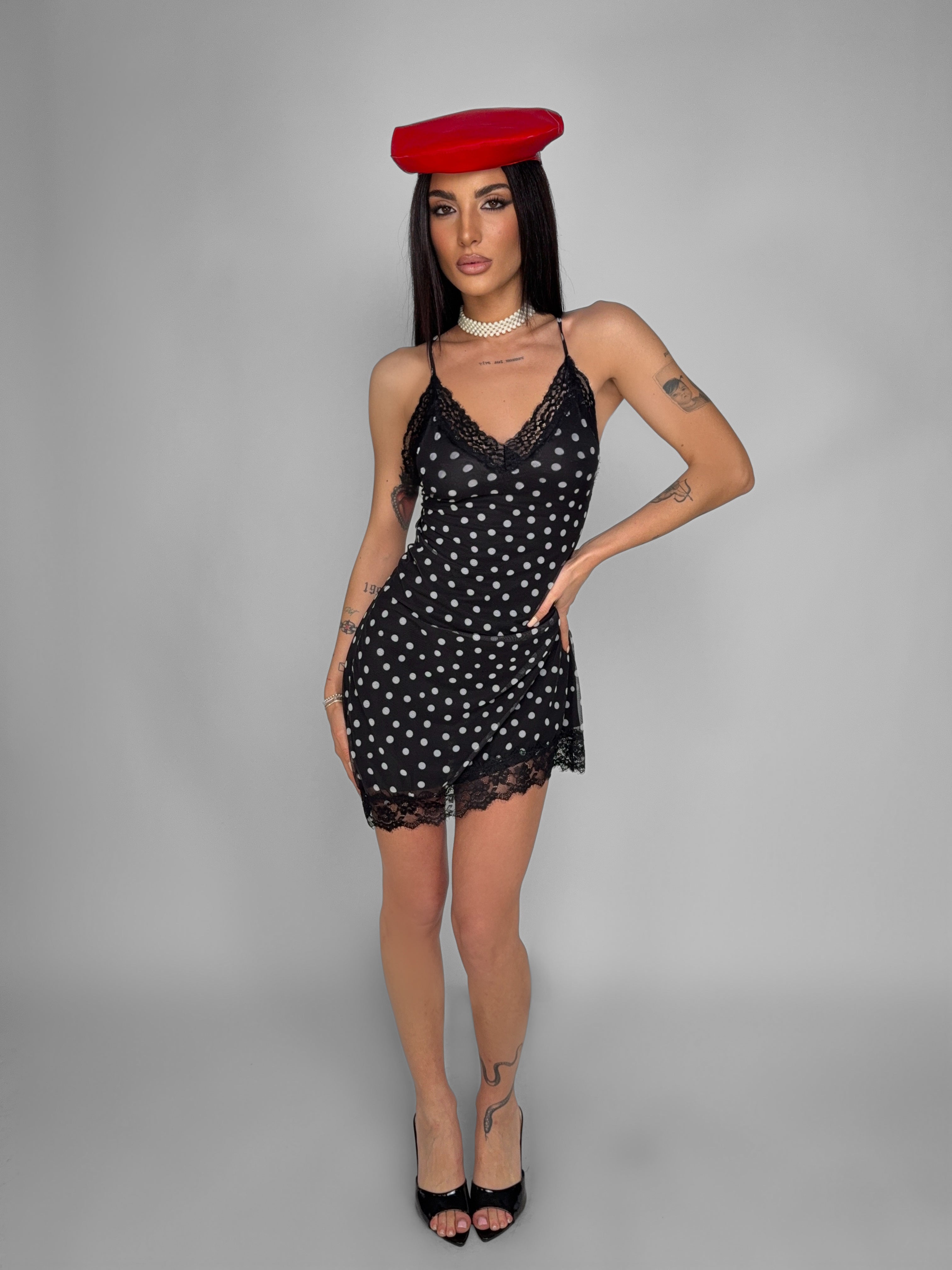 Abito Dot Illusion-Black