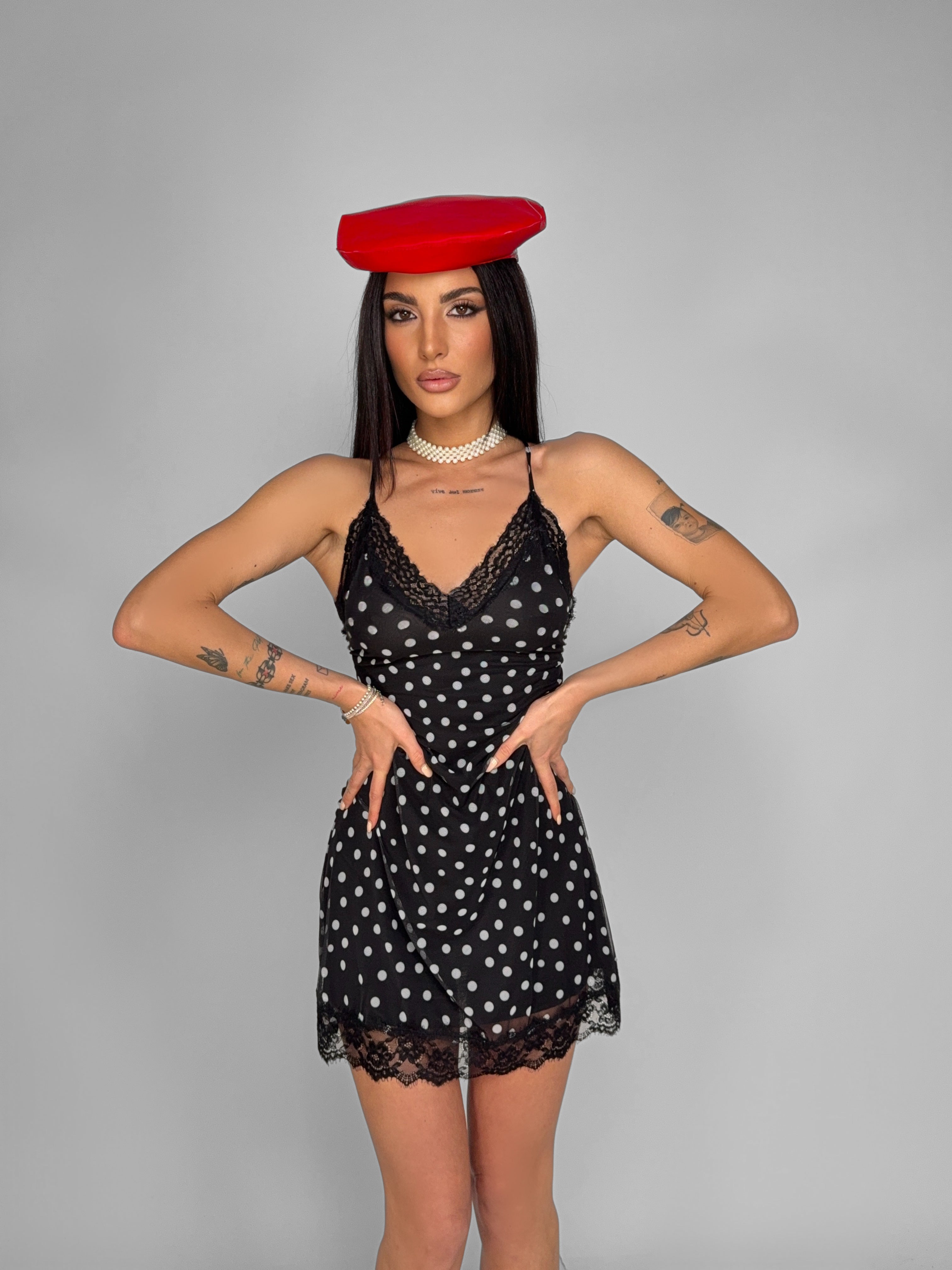 Abito Dot Illusion-Black