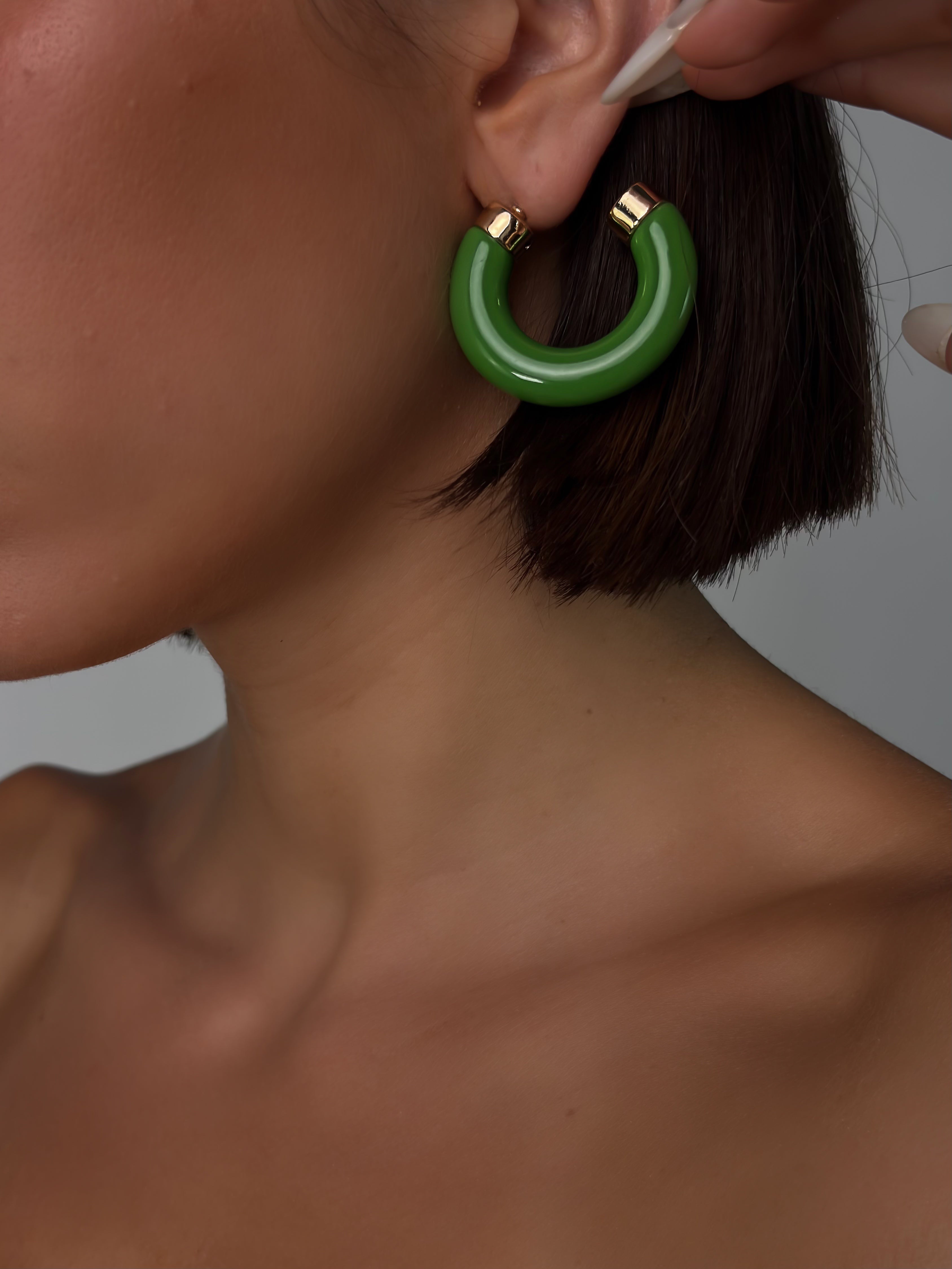 Orecchini Hoop - Verde