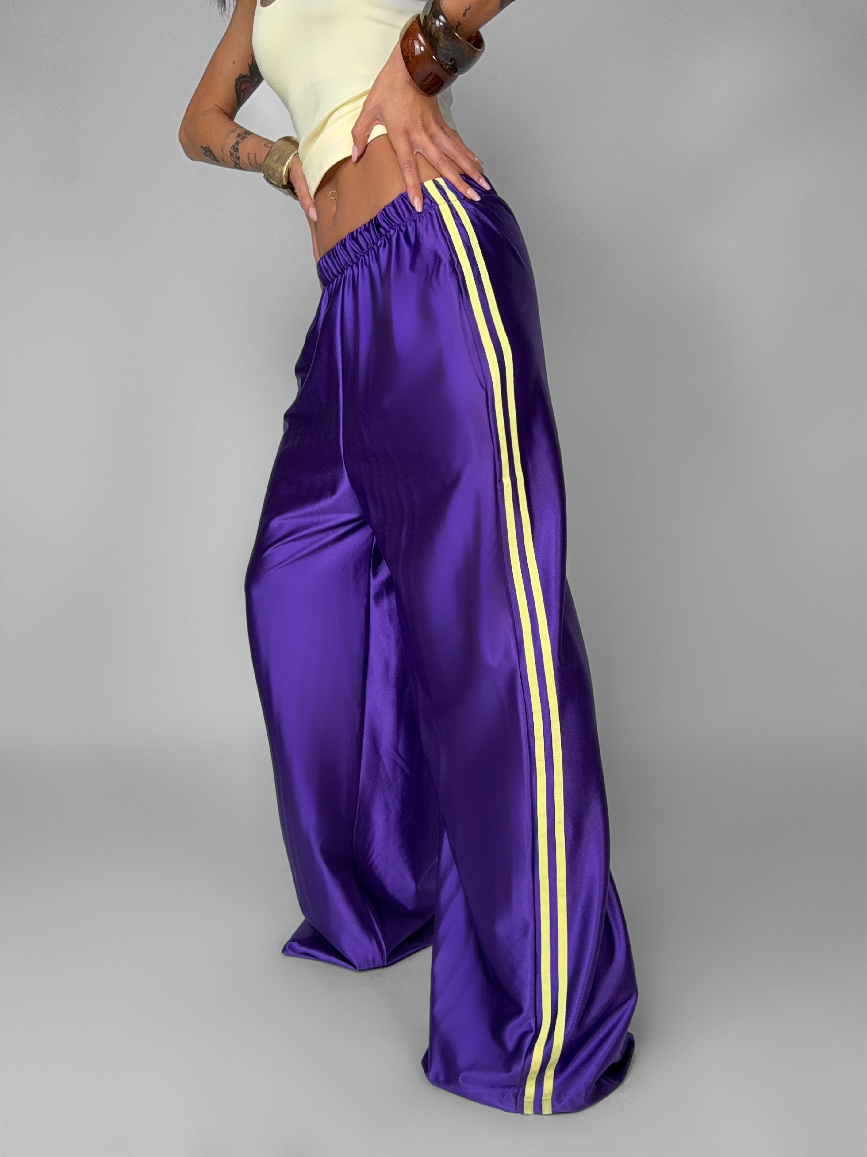 Pantalone Shiny Side-Viola