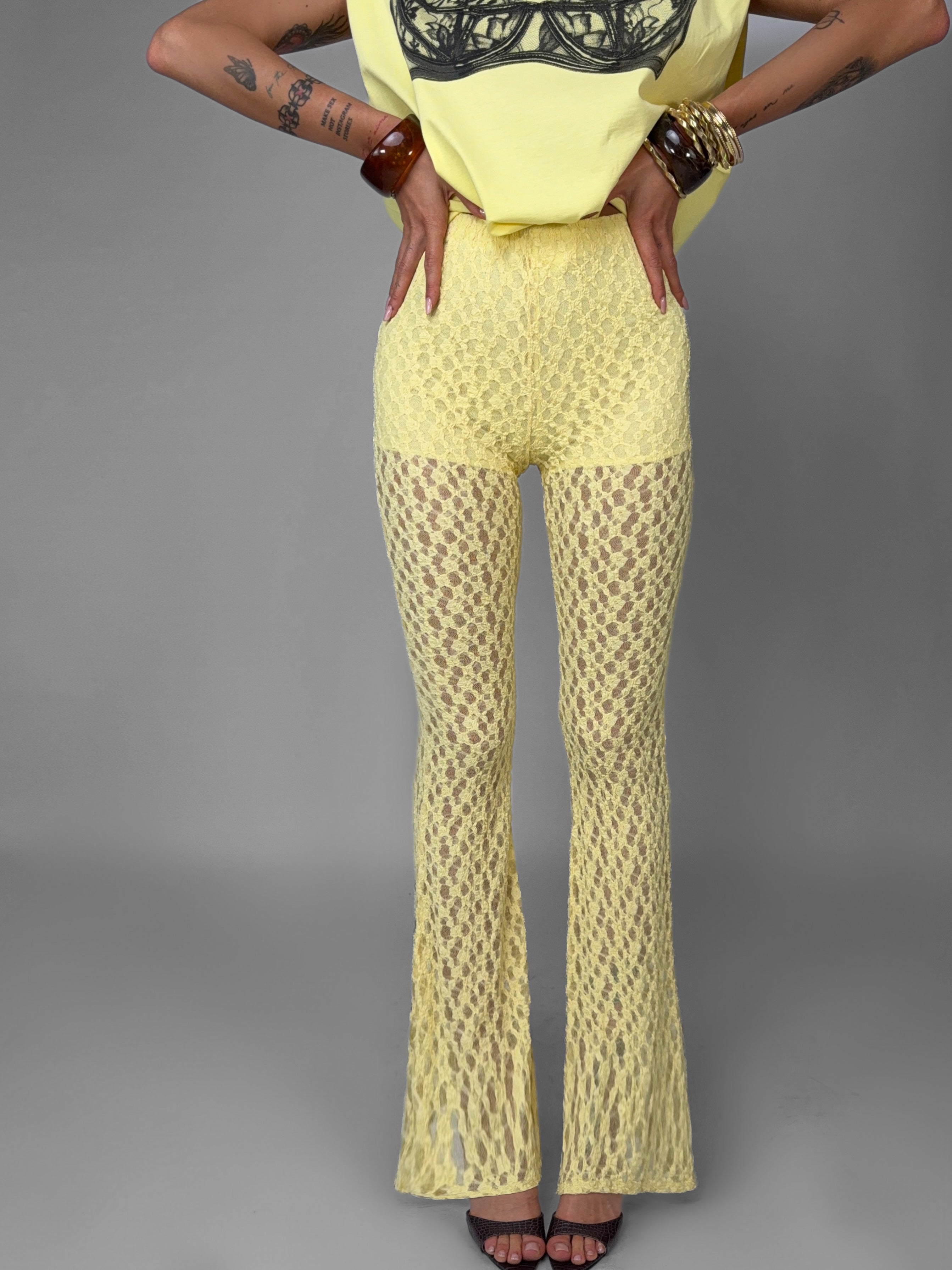 Pantalone Crochet-Yellow
