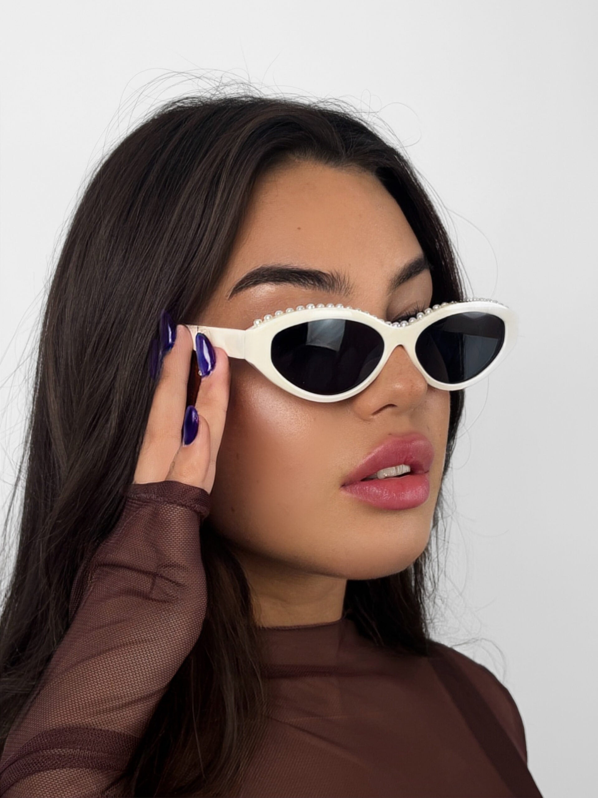 Occhiale Pearl-studded