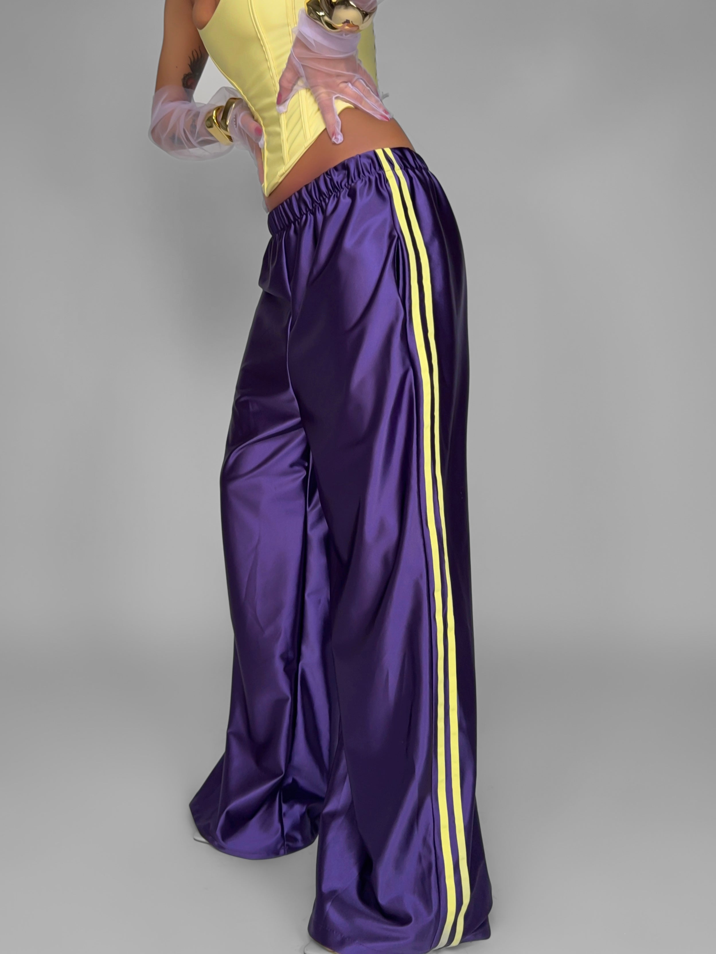 Pantalone Shiny Side-Viola