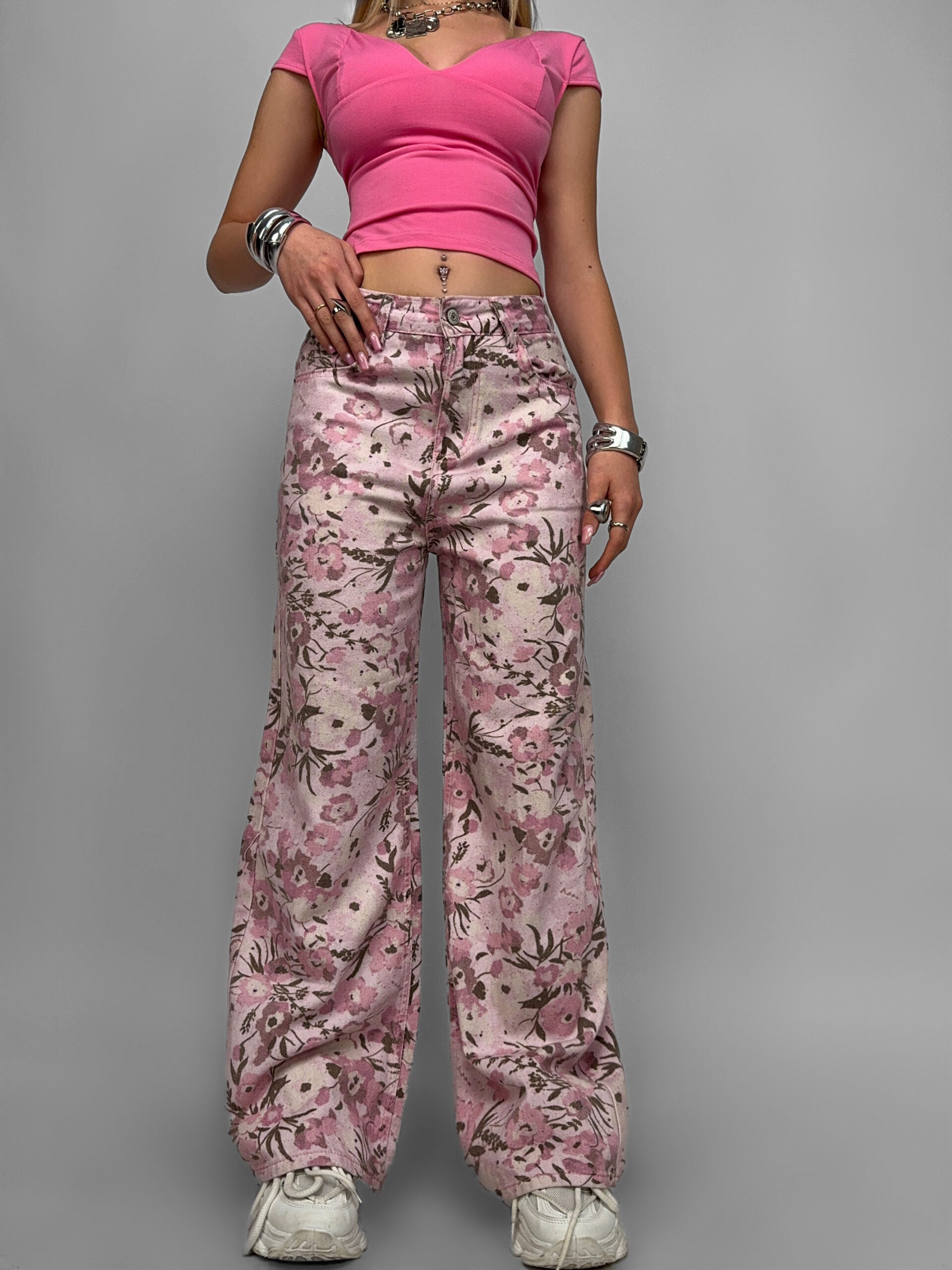 Jeans Pink Flower
