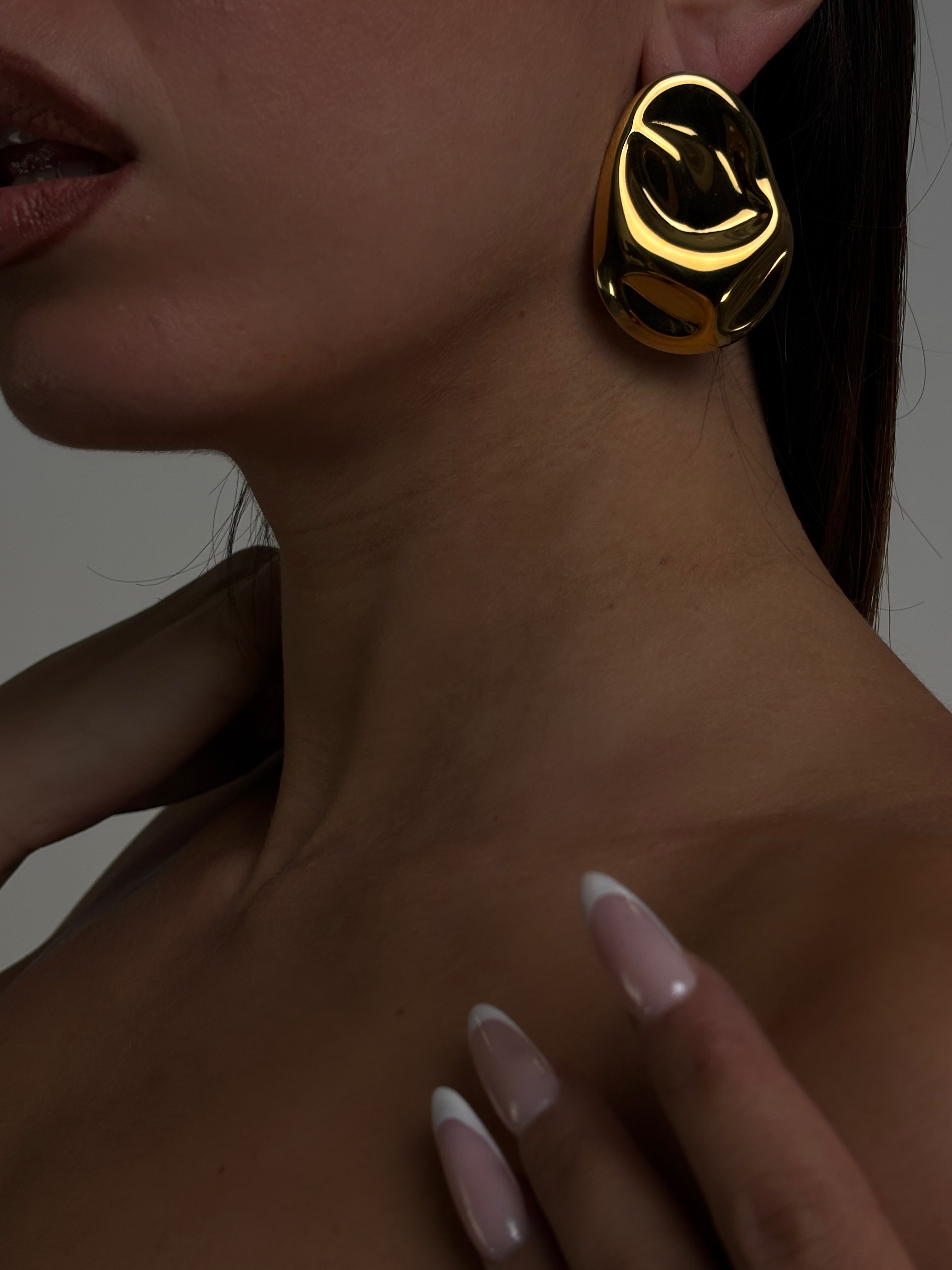 Orecchini Button Studs-Gold