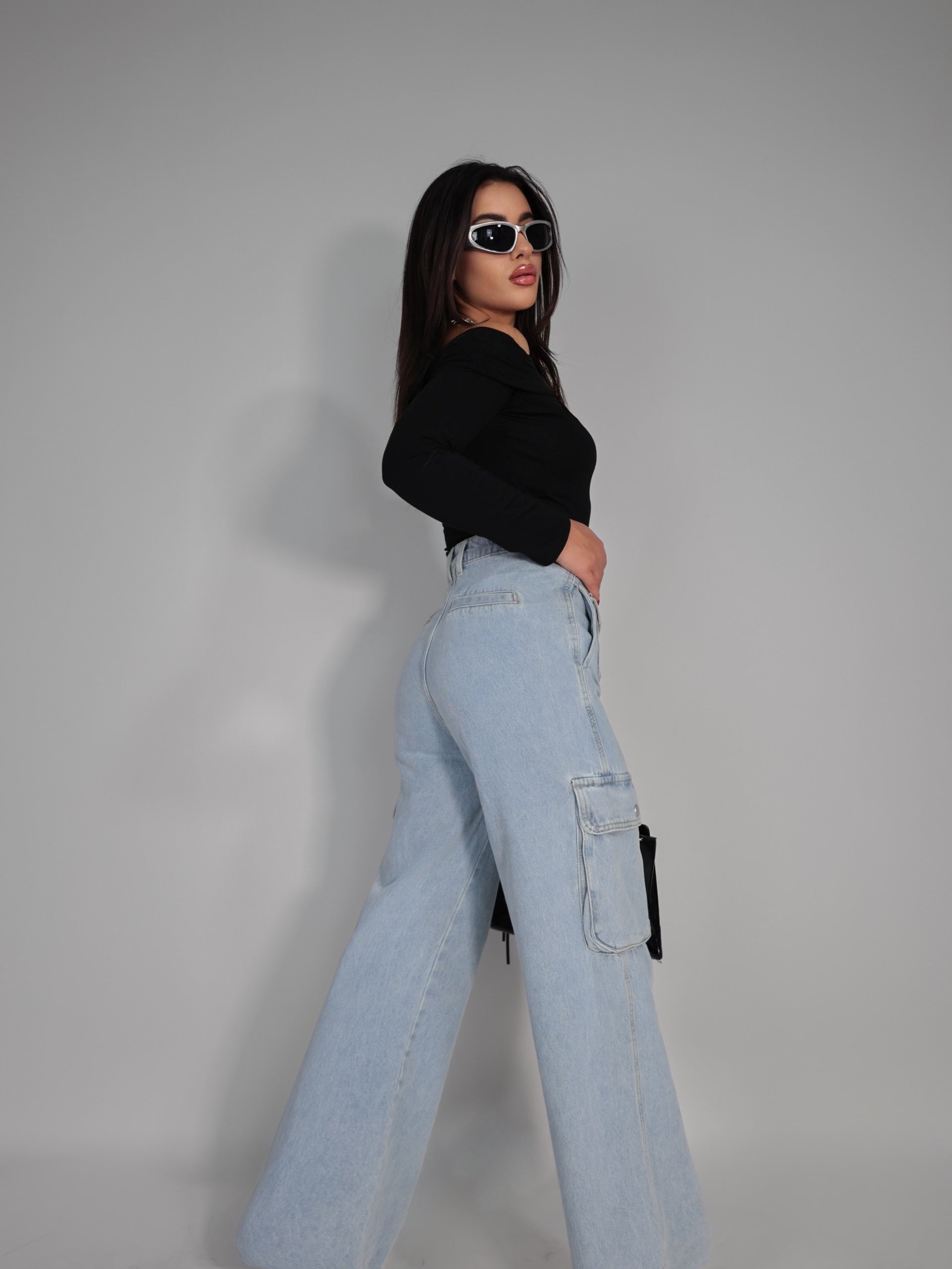 Jeans Cargo Detail - Denim