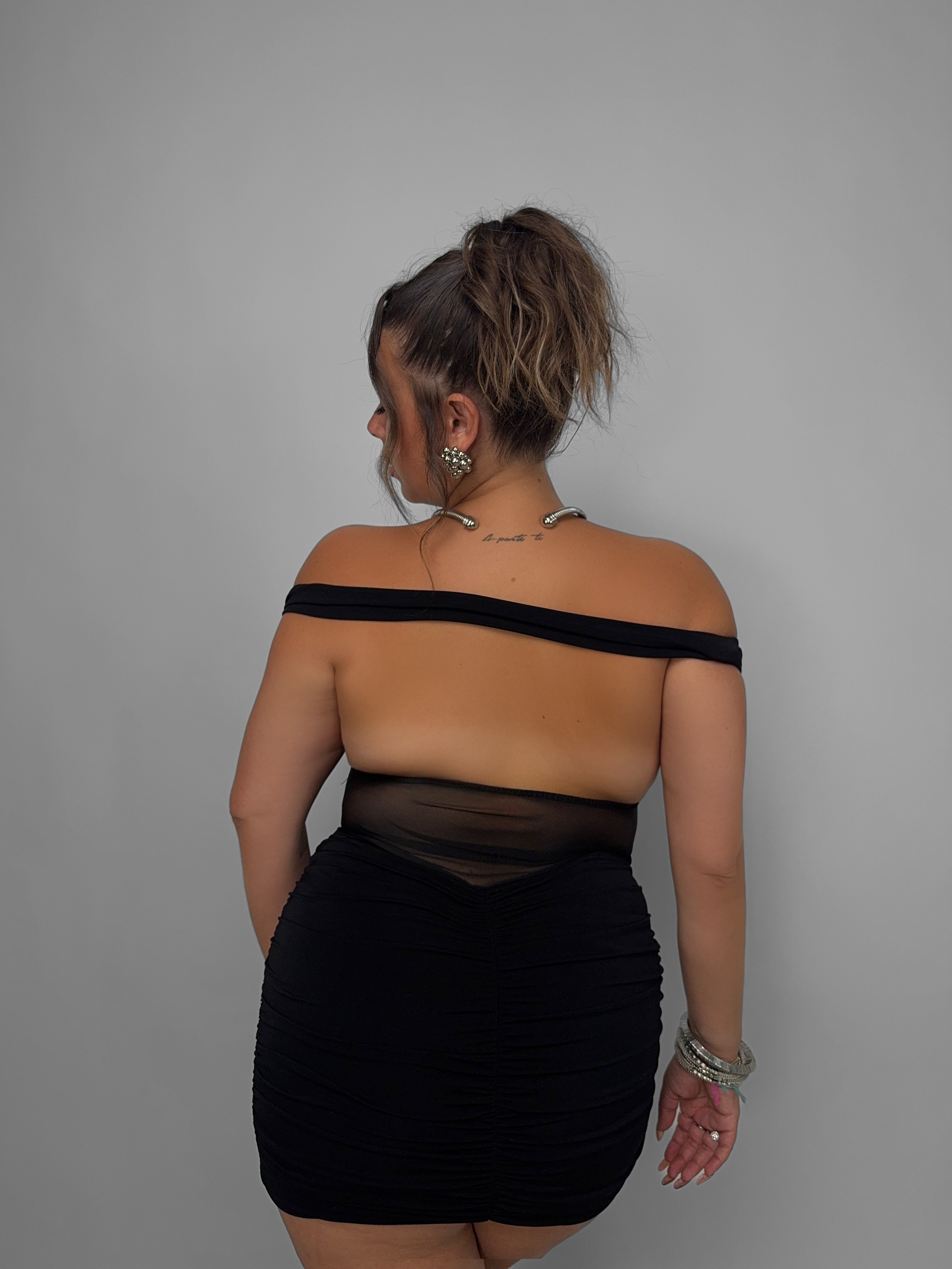 CURVY FIT - Abito Veiled Desire - Black
