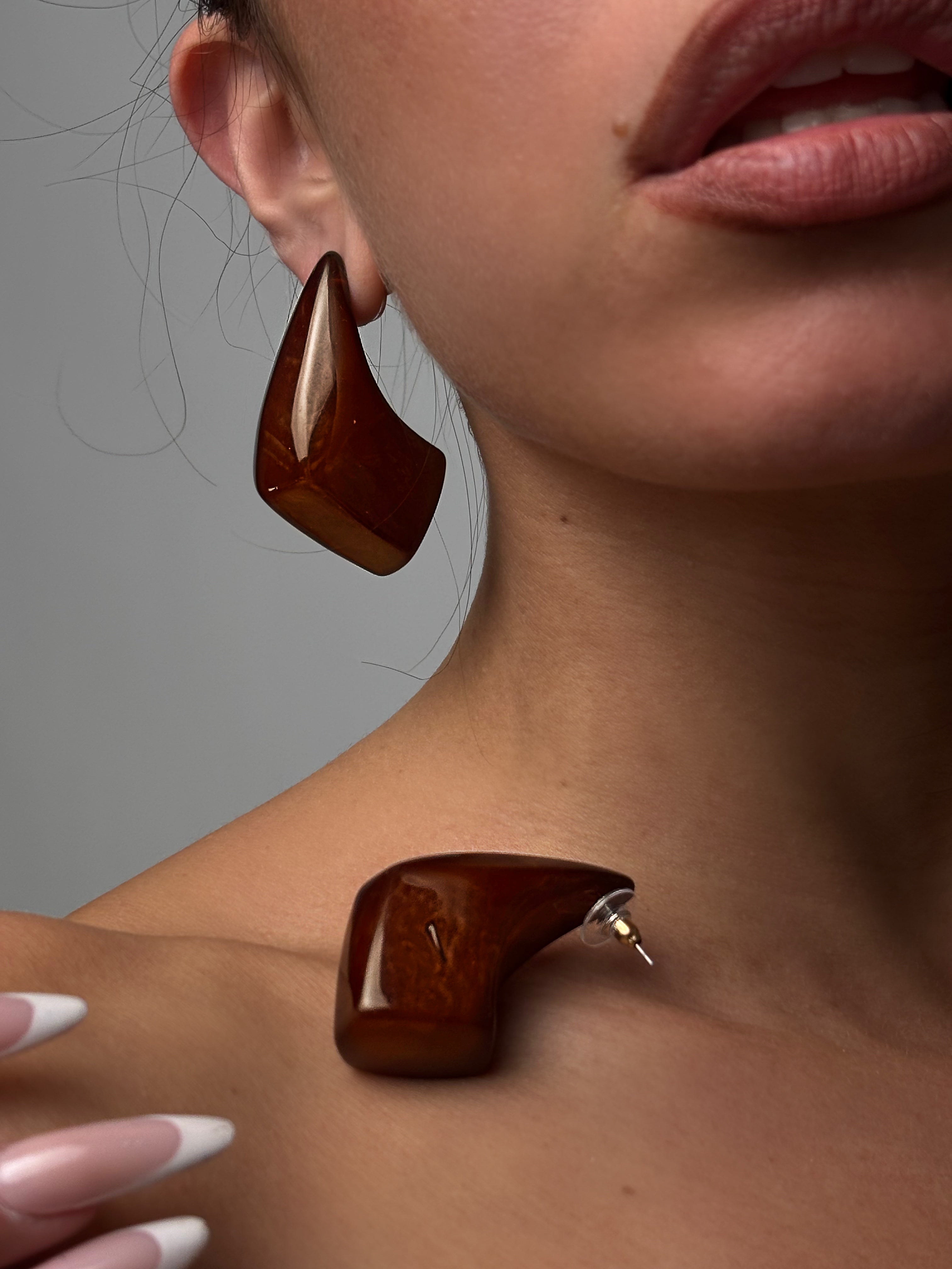 Orecchini Teardrop Ruby-Brown