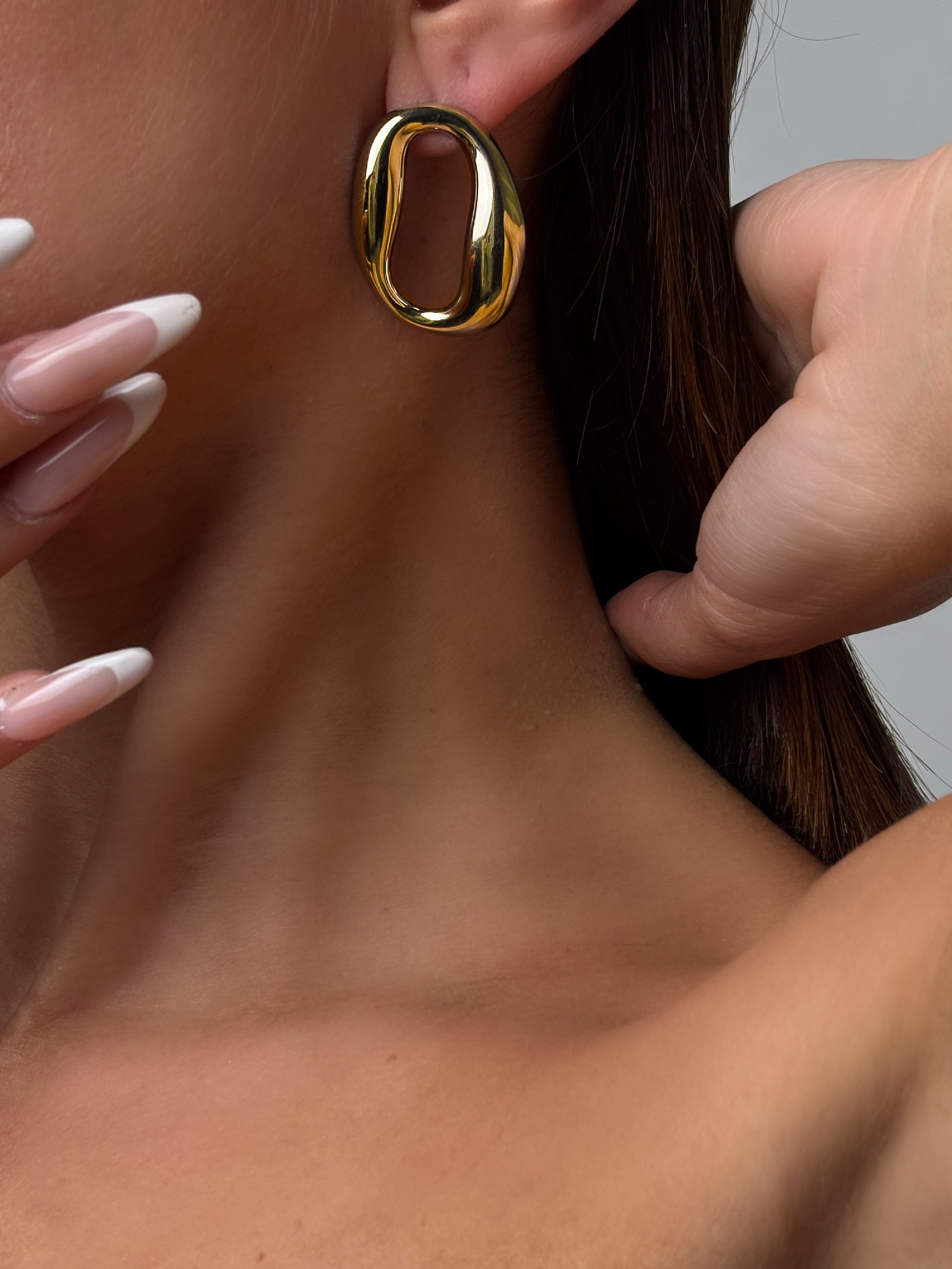 Orecchini Oval Glossy-Gold