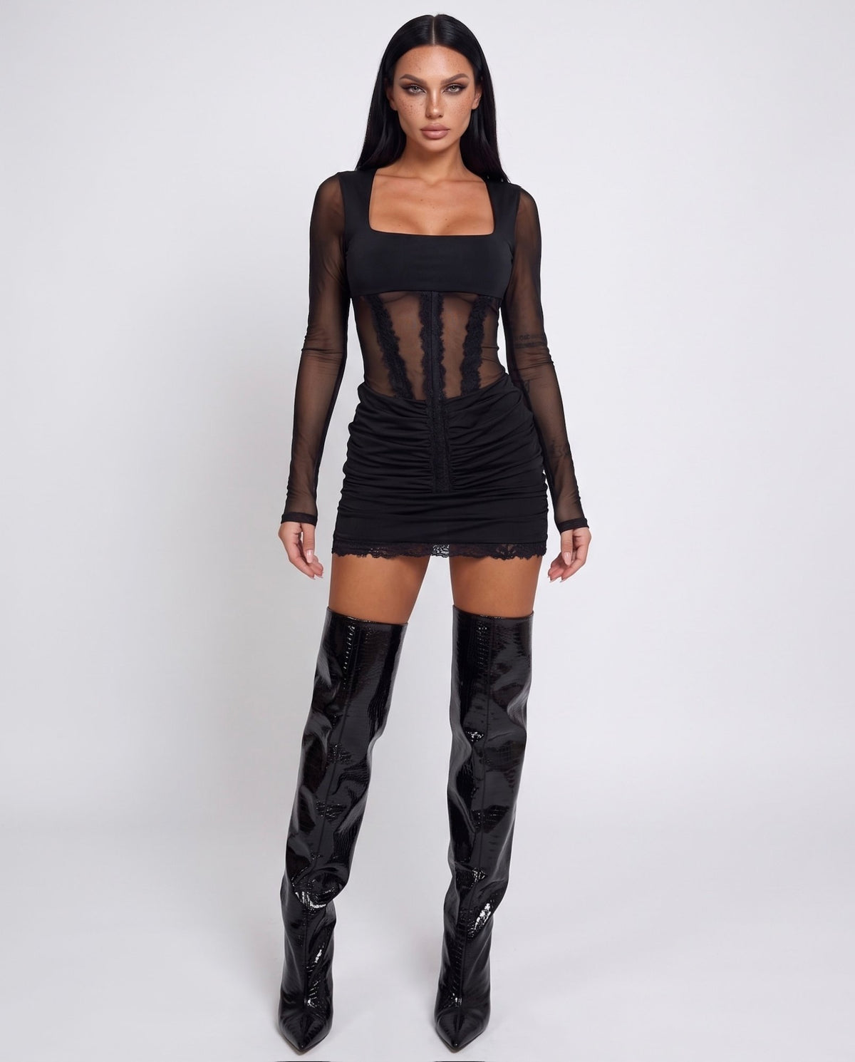 Abito Lace Corset-Black
