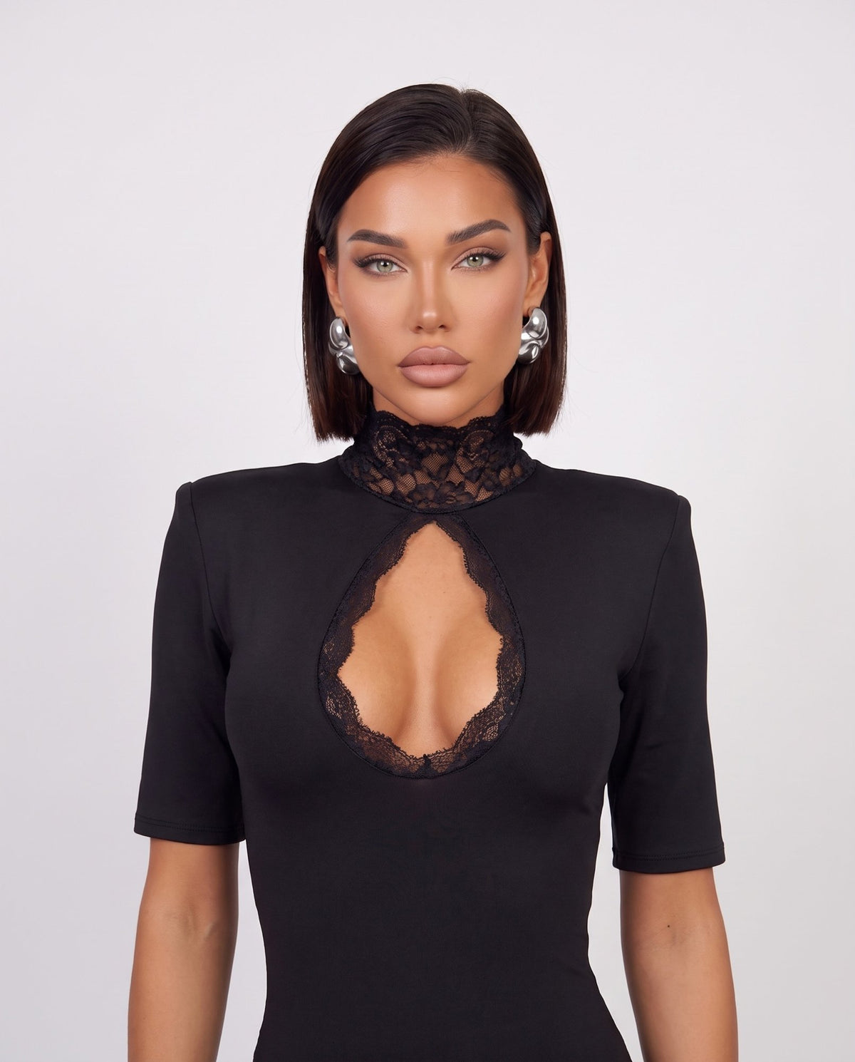 Jumpsuit Lace Keyhole-Black
