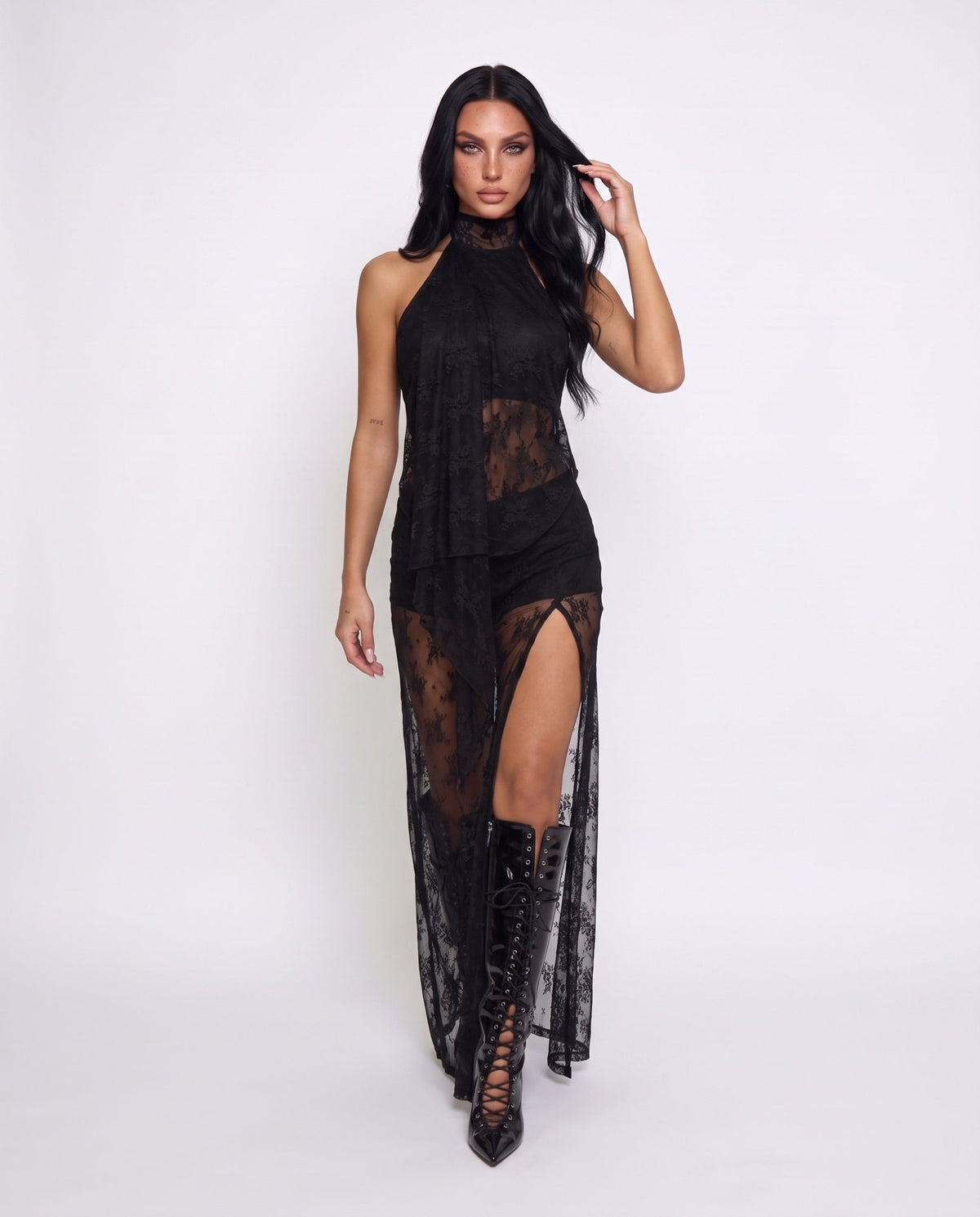 Abito Lace Sash-Black