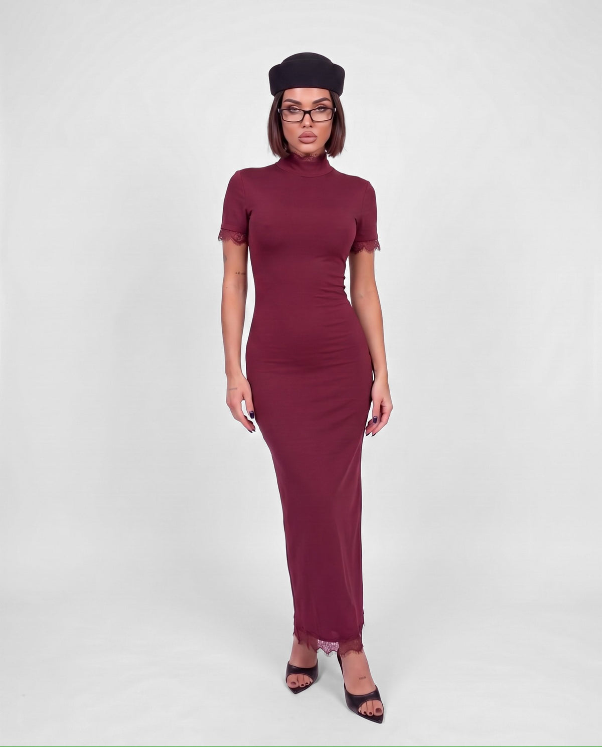 Abito Lace Siren-Cherry Red